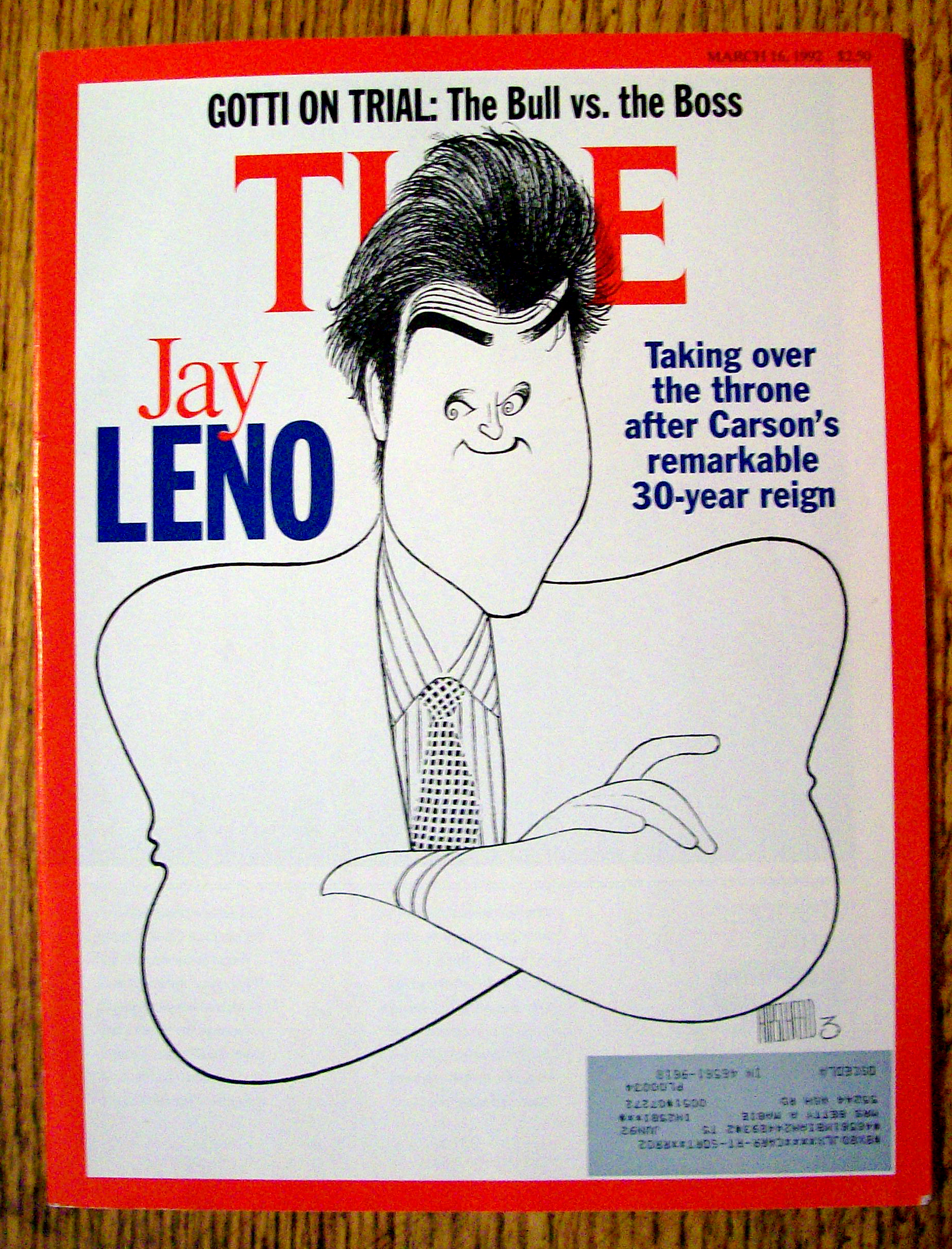 Time Magazine-March 16, 1992-Jay Leno