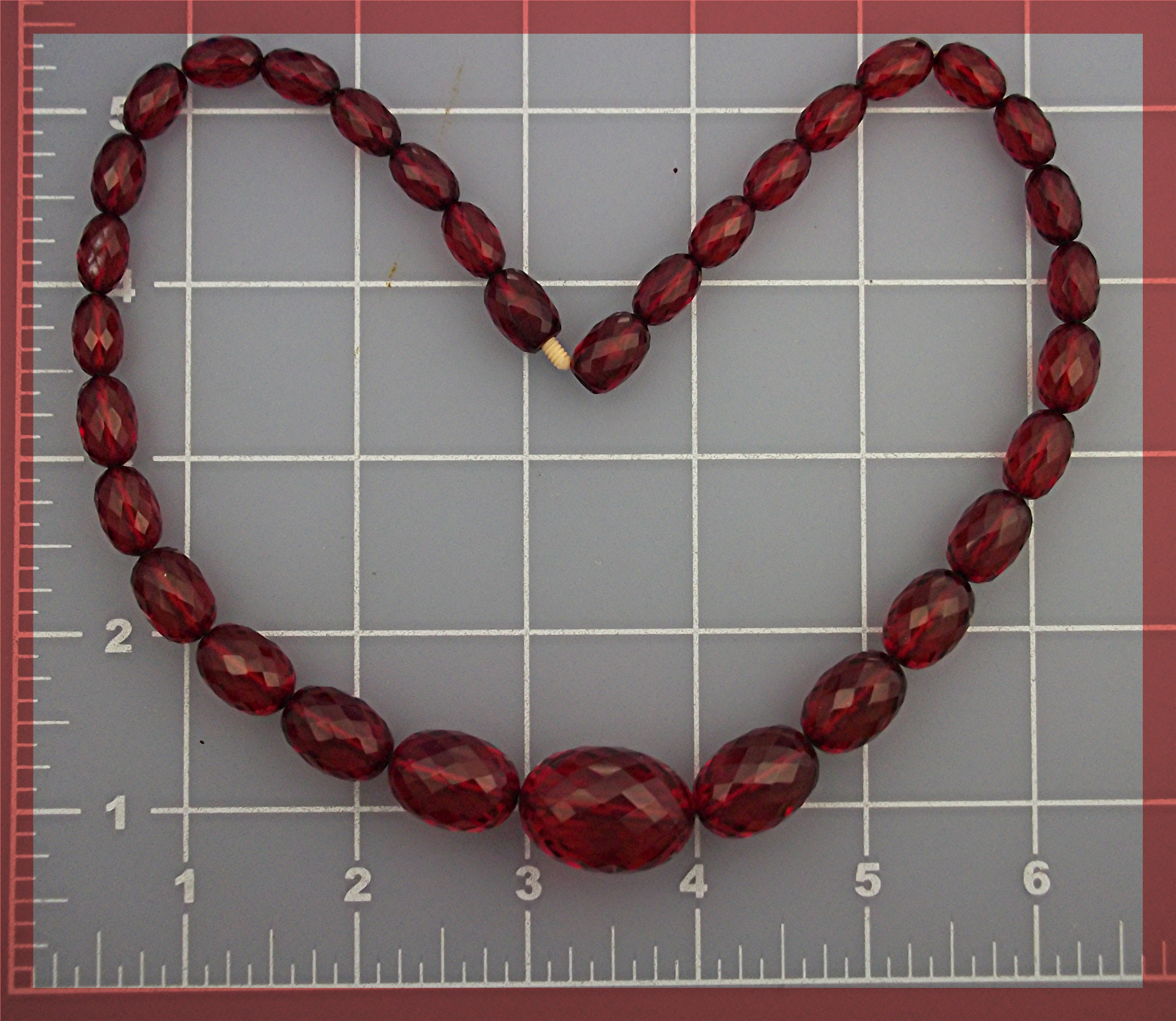 Cherry Amber Faceted Graduated Necklace 17 Inch