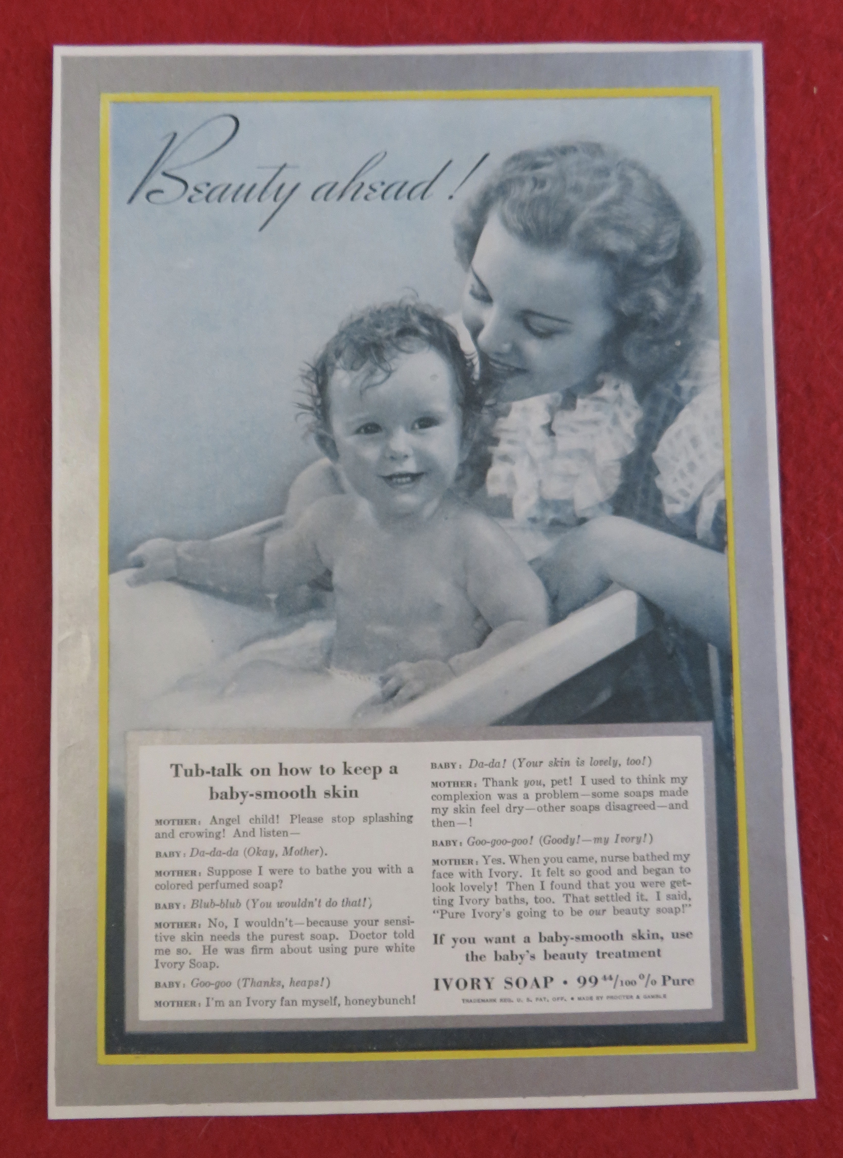 1938 Ivory Soap with Woman Giving A Child A Bath