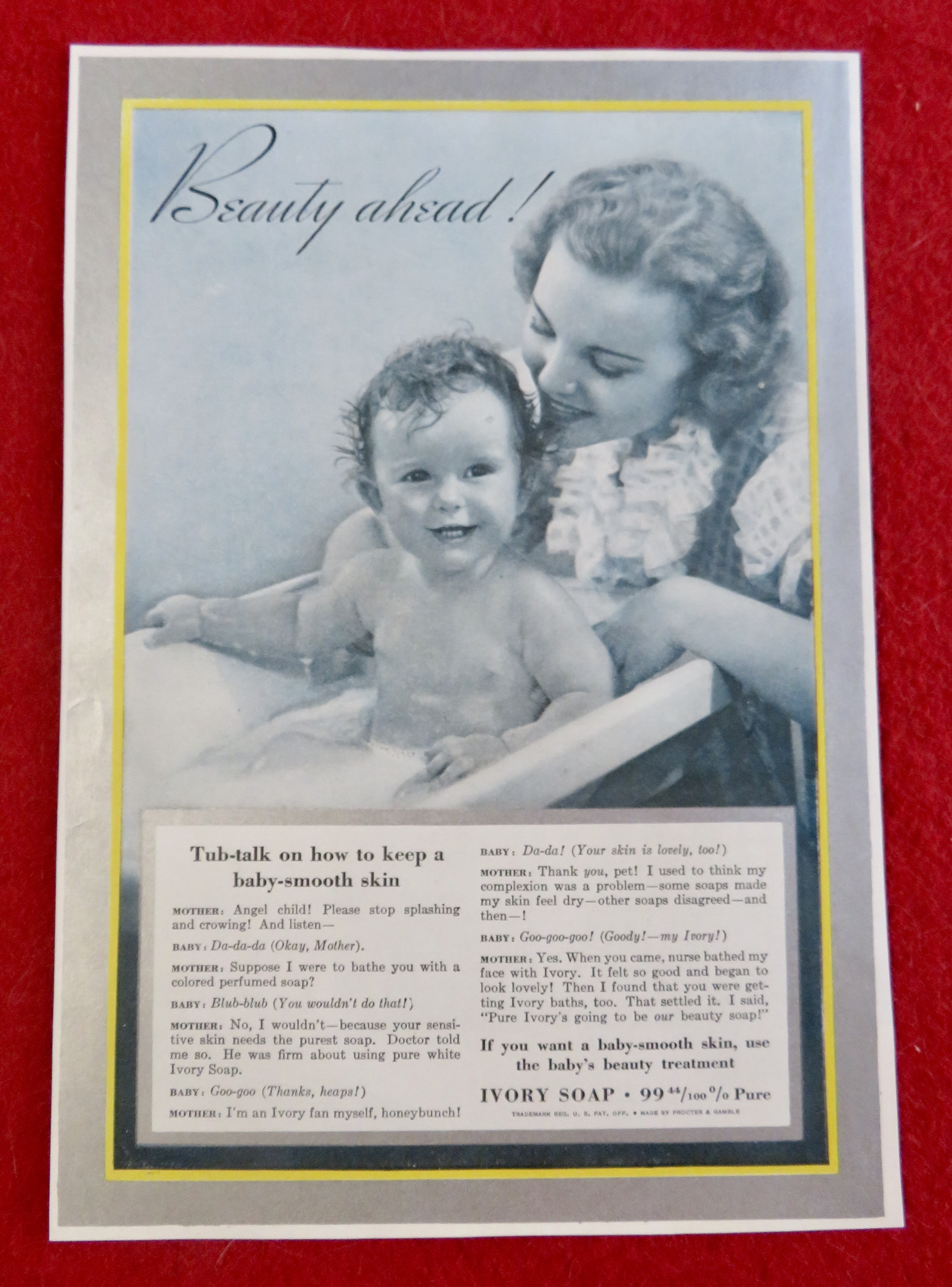 1938 Ivory Soap with Woman Giving A Child A Bath