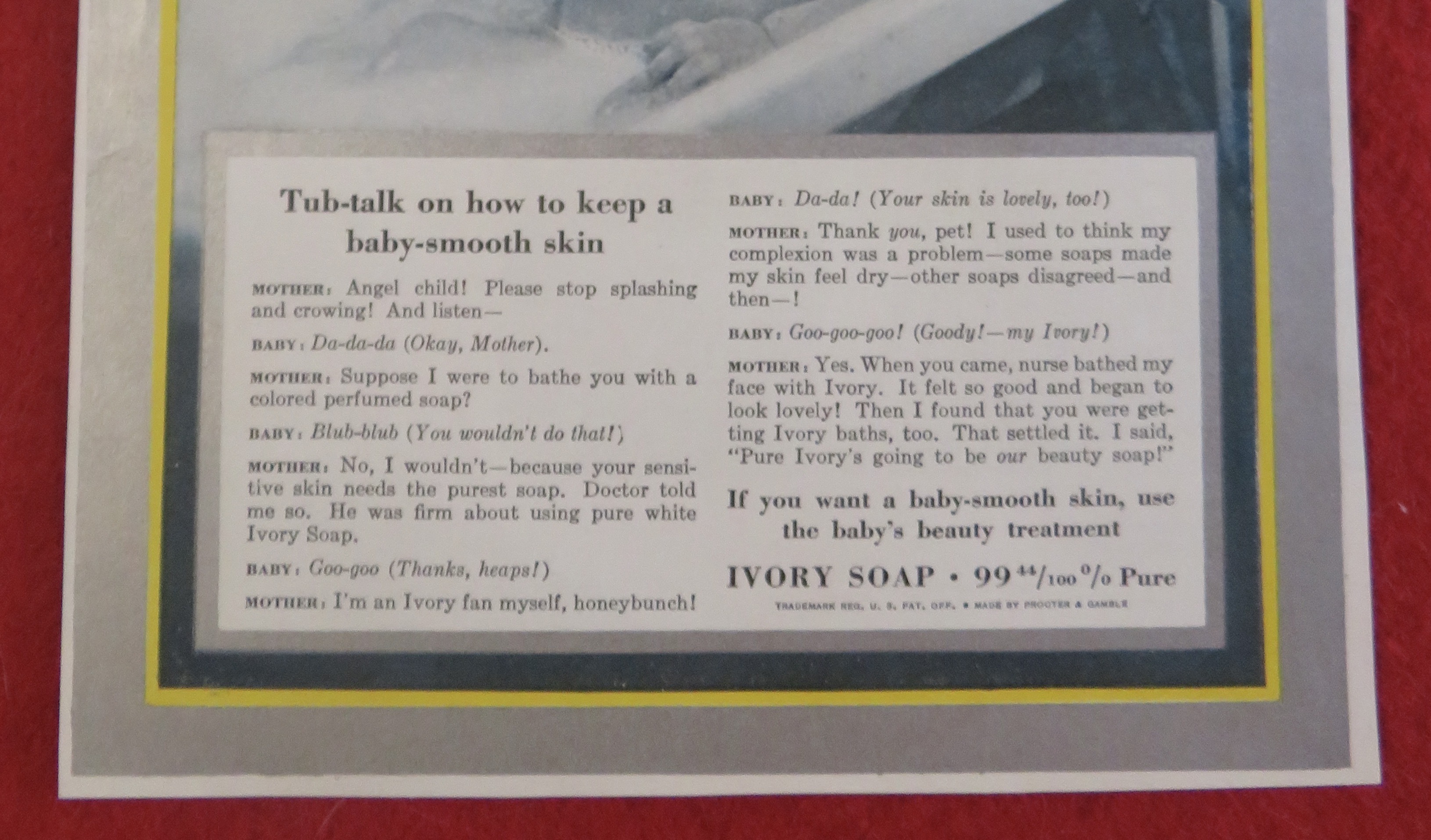 1938 Ivory Soap with Woman Giving A Child A Bath
