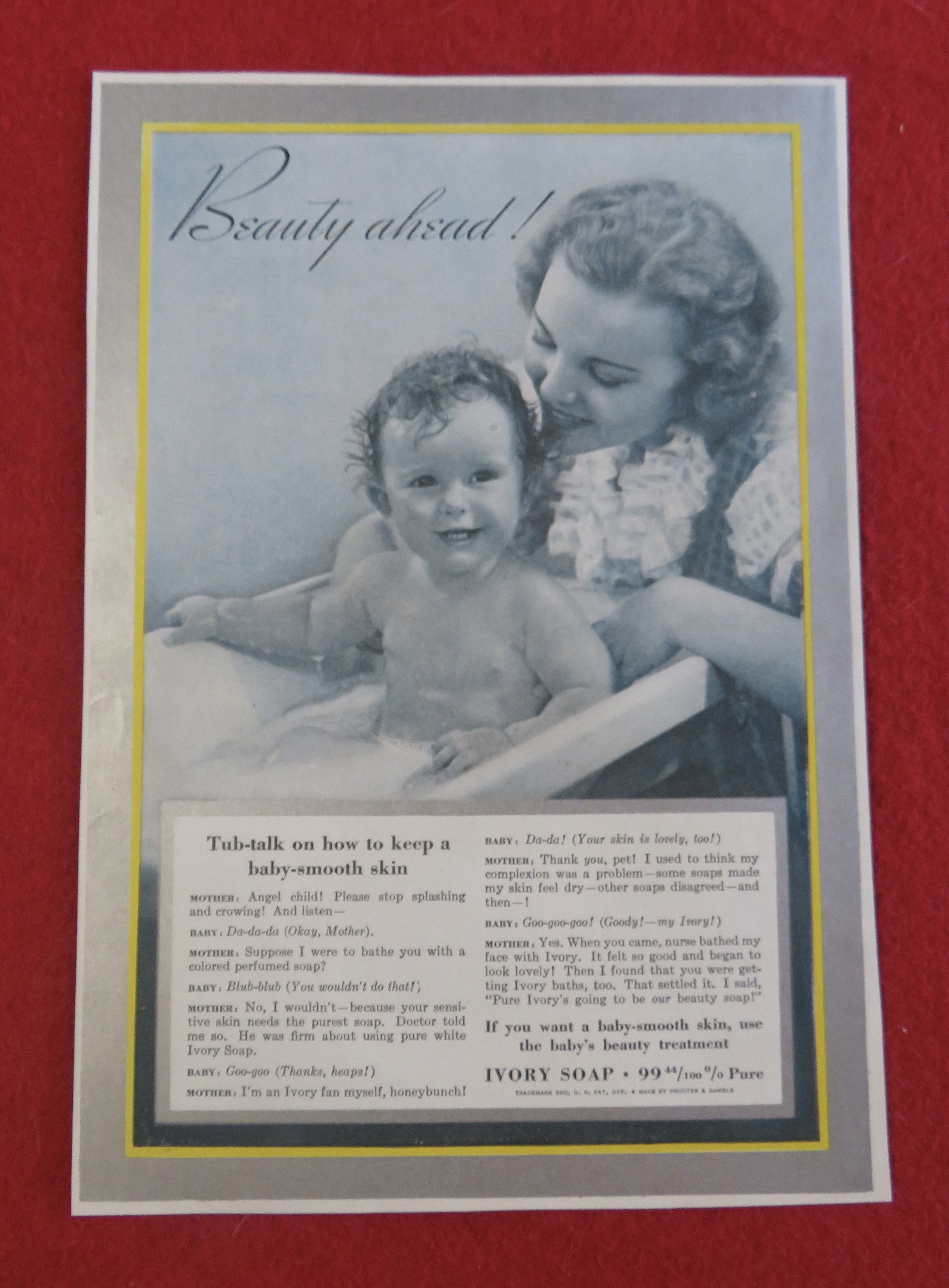 1938 Ivory Soap with Woman Giving A Child A Bath