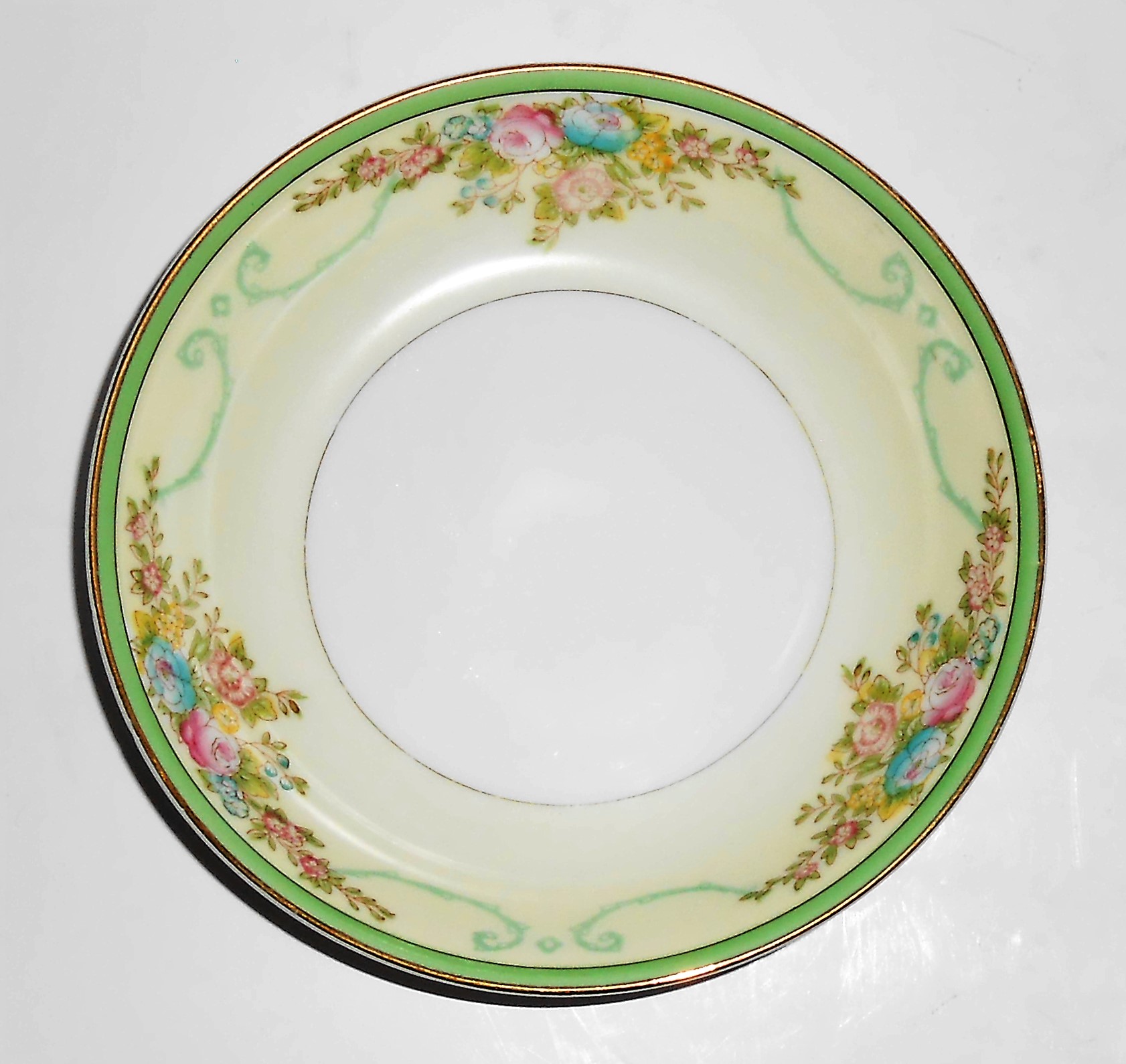 Meito China Porcelain Japan Floral Gold Green Yellow Fr