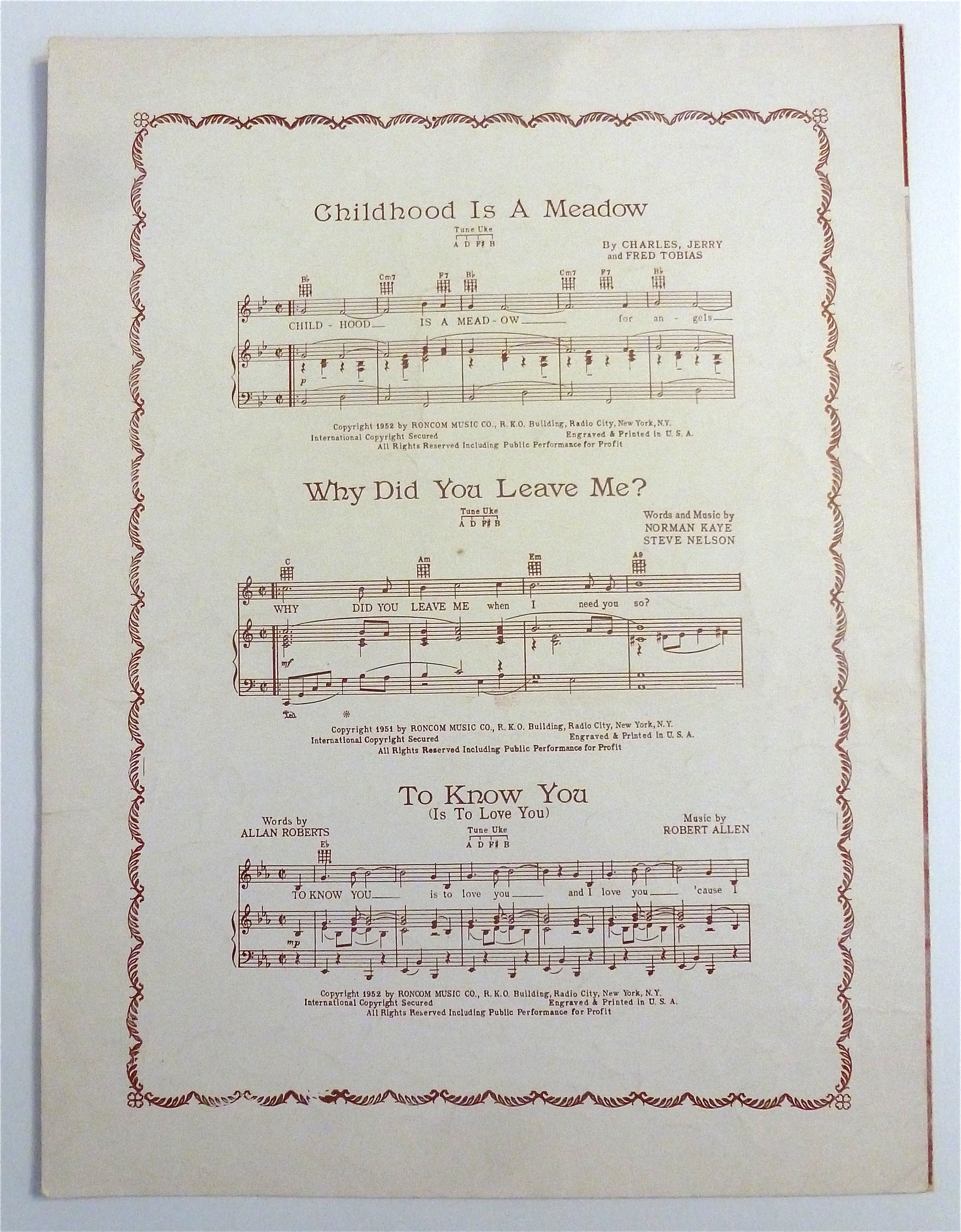 Sheet Music For 1953 My One & Only Heart