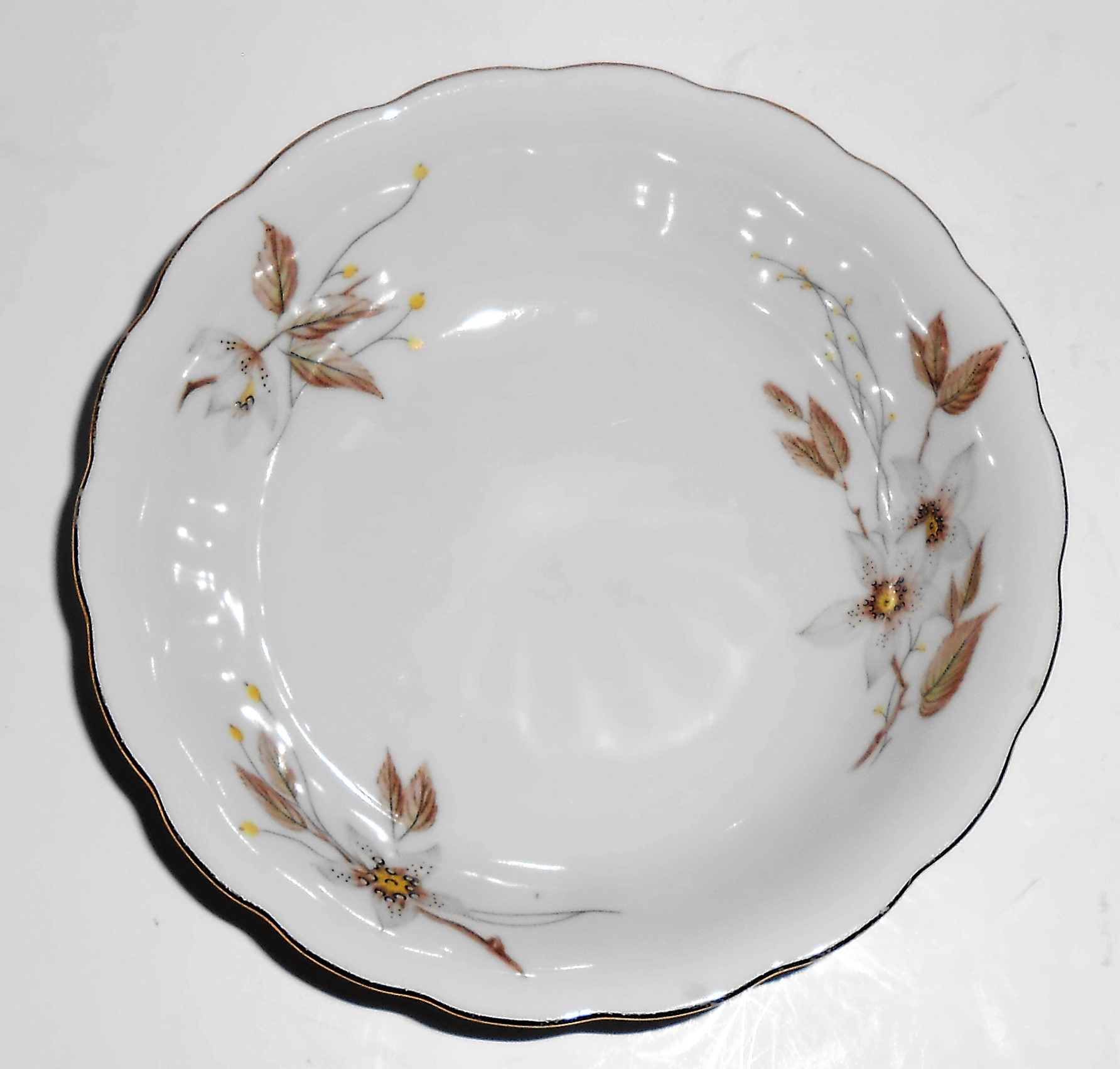 Crown Heiden Germany Porcelain China Tan Floral w/ Gold