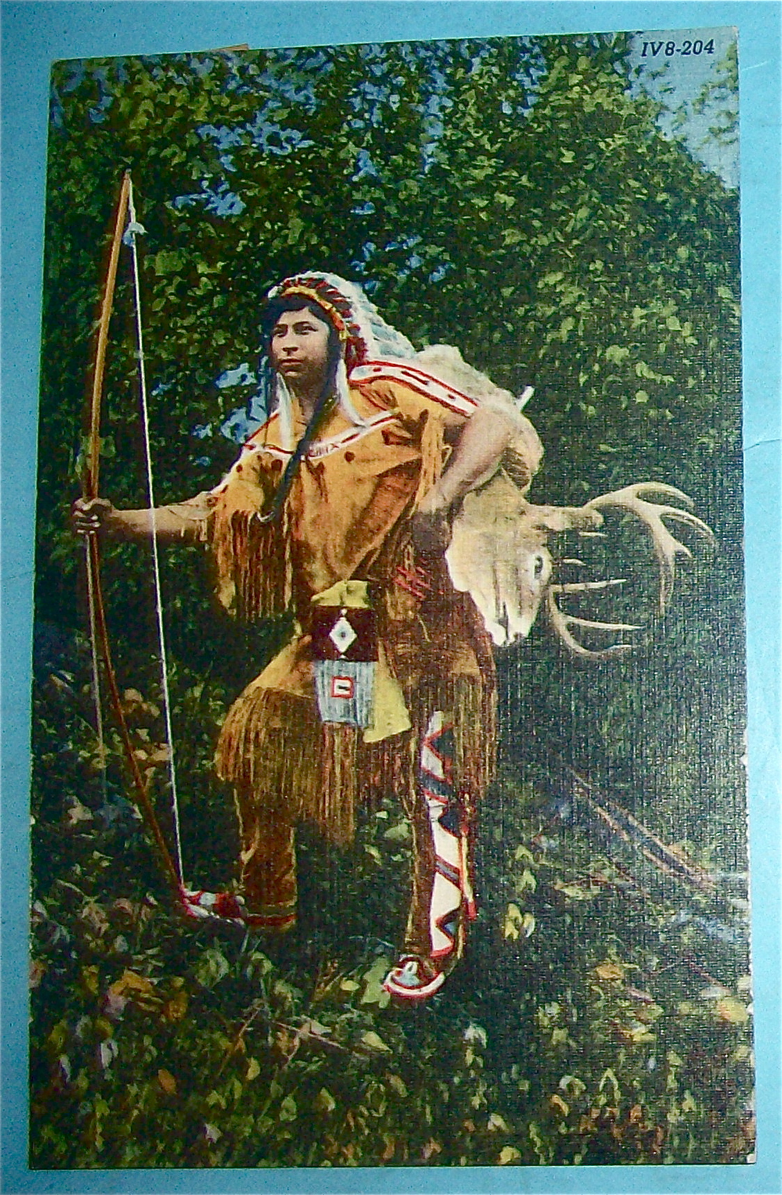 Returning From The Hunt Postcard-Indian & Bow and Arrow