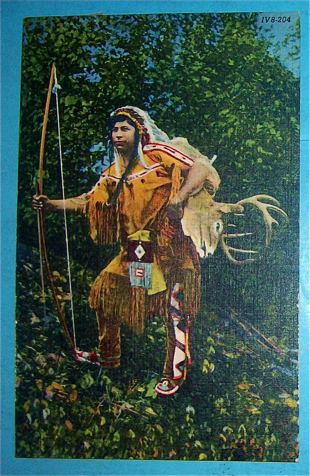 Returning From The Hunt Postcard-Indian & Bow and Arrow