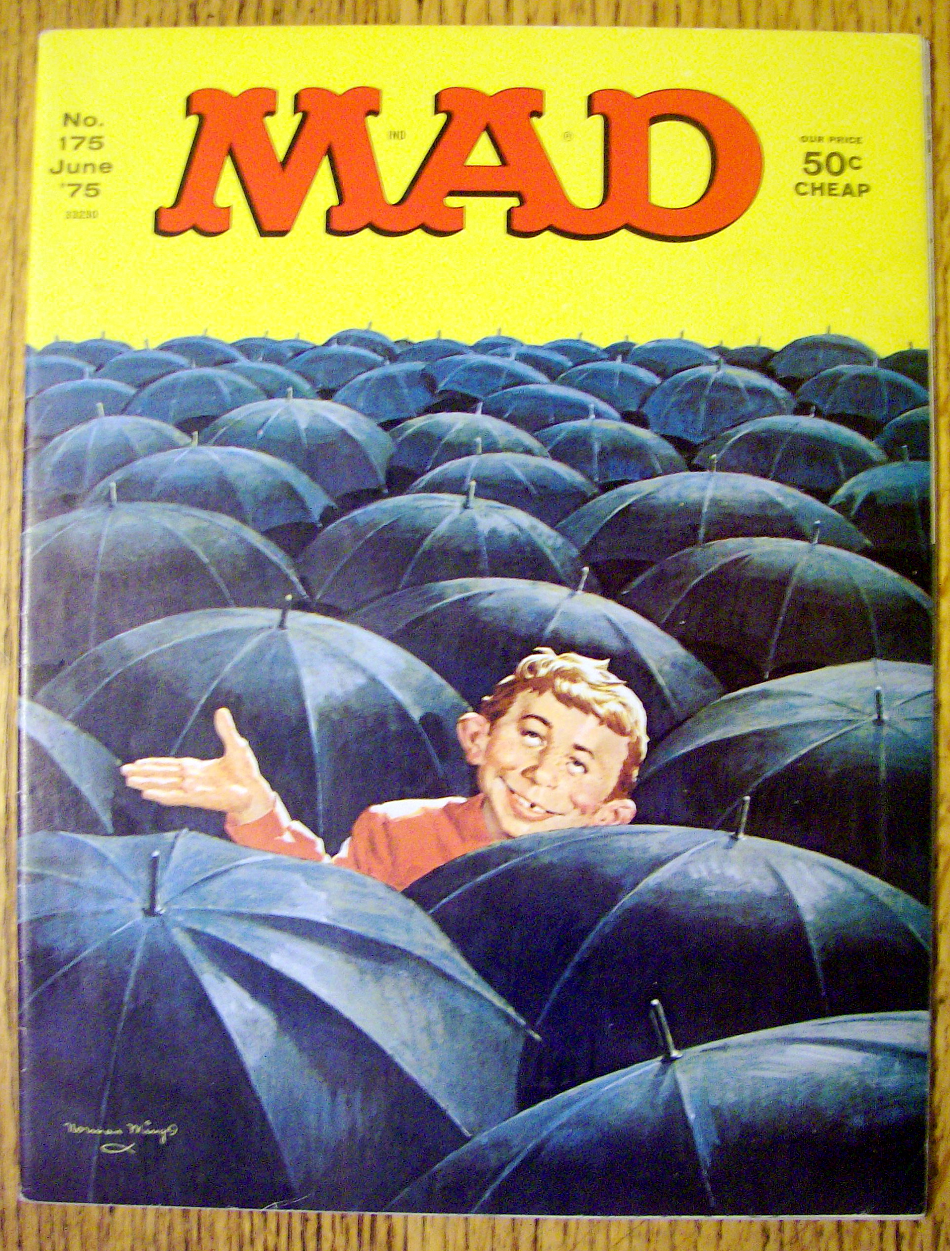 Mad Magazine #175 June 1975 Alfred Neuman & Umbrellas