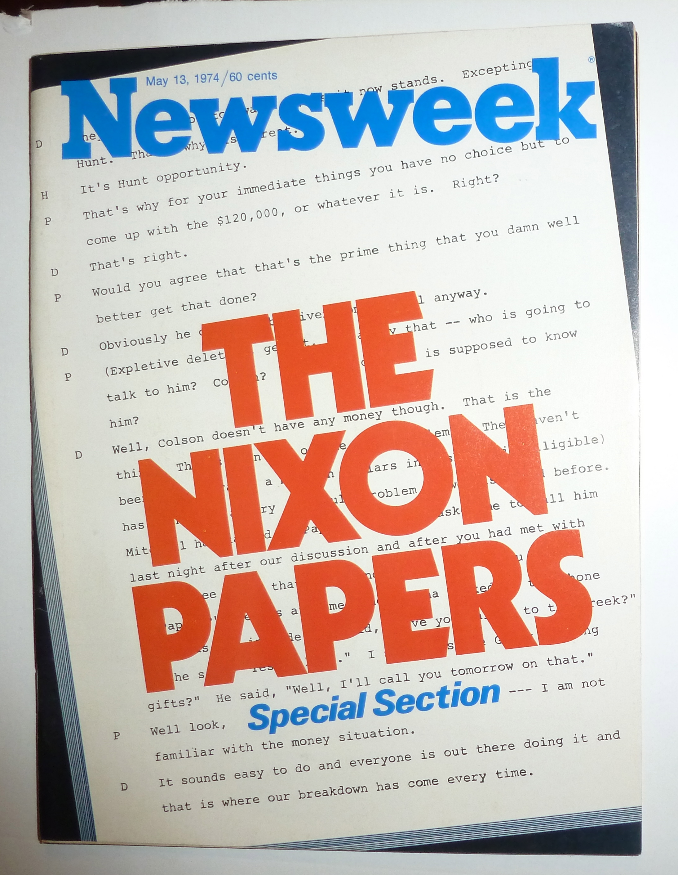 Newsweek Magazine-May 13, 1974-Nixon Papers