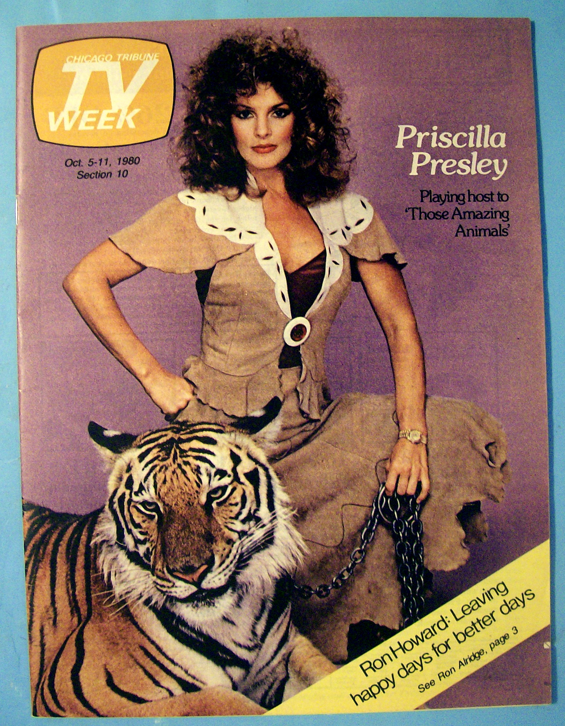 TV Week October 5-11, 1980 Priscilla Presley & Tiger