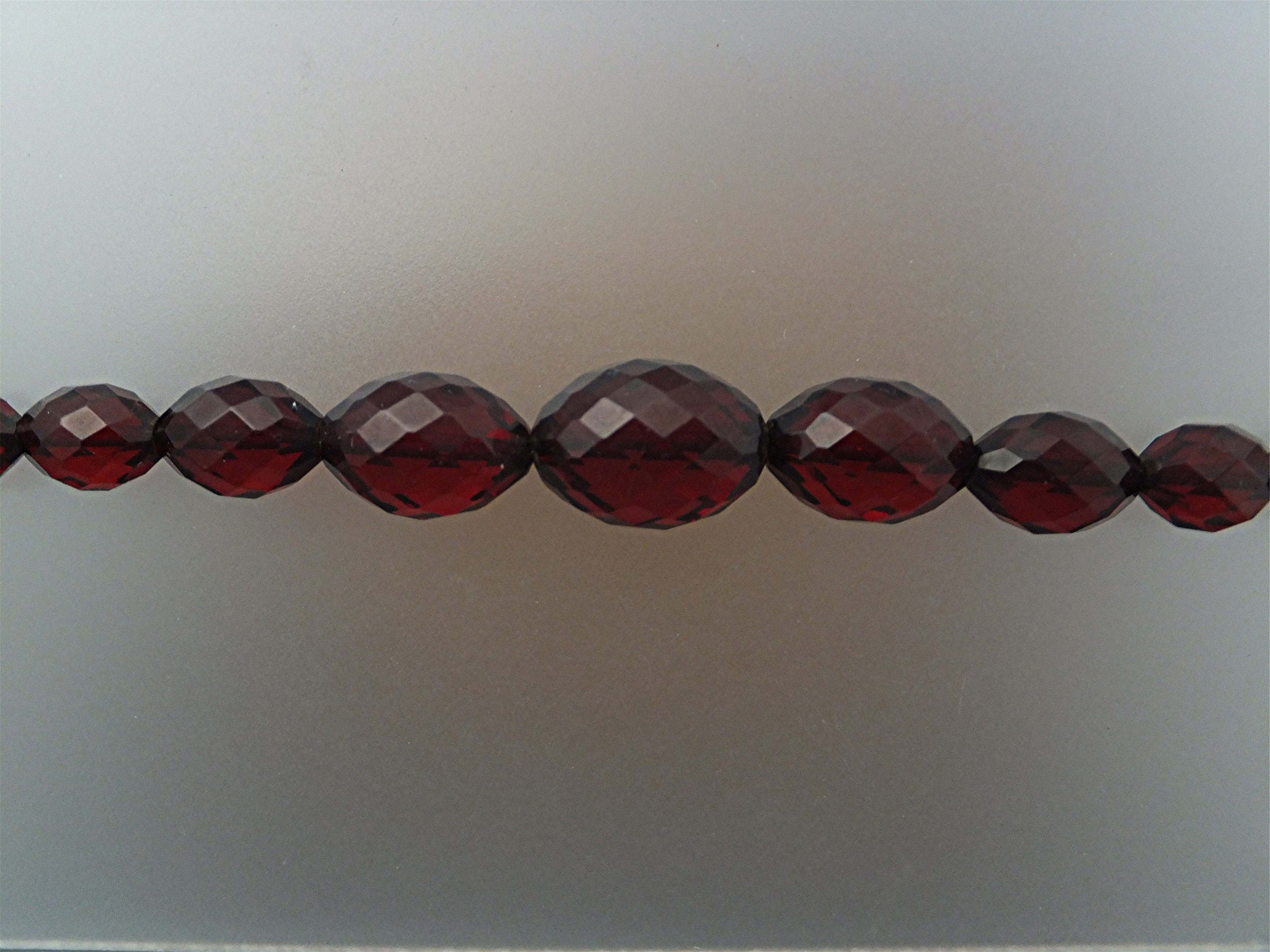 Cherry Amber Antique Graduated Faceted  Necklace