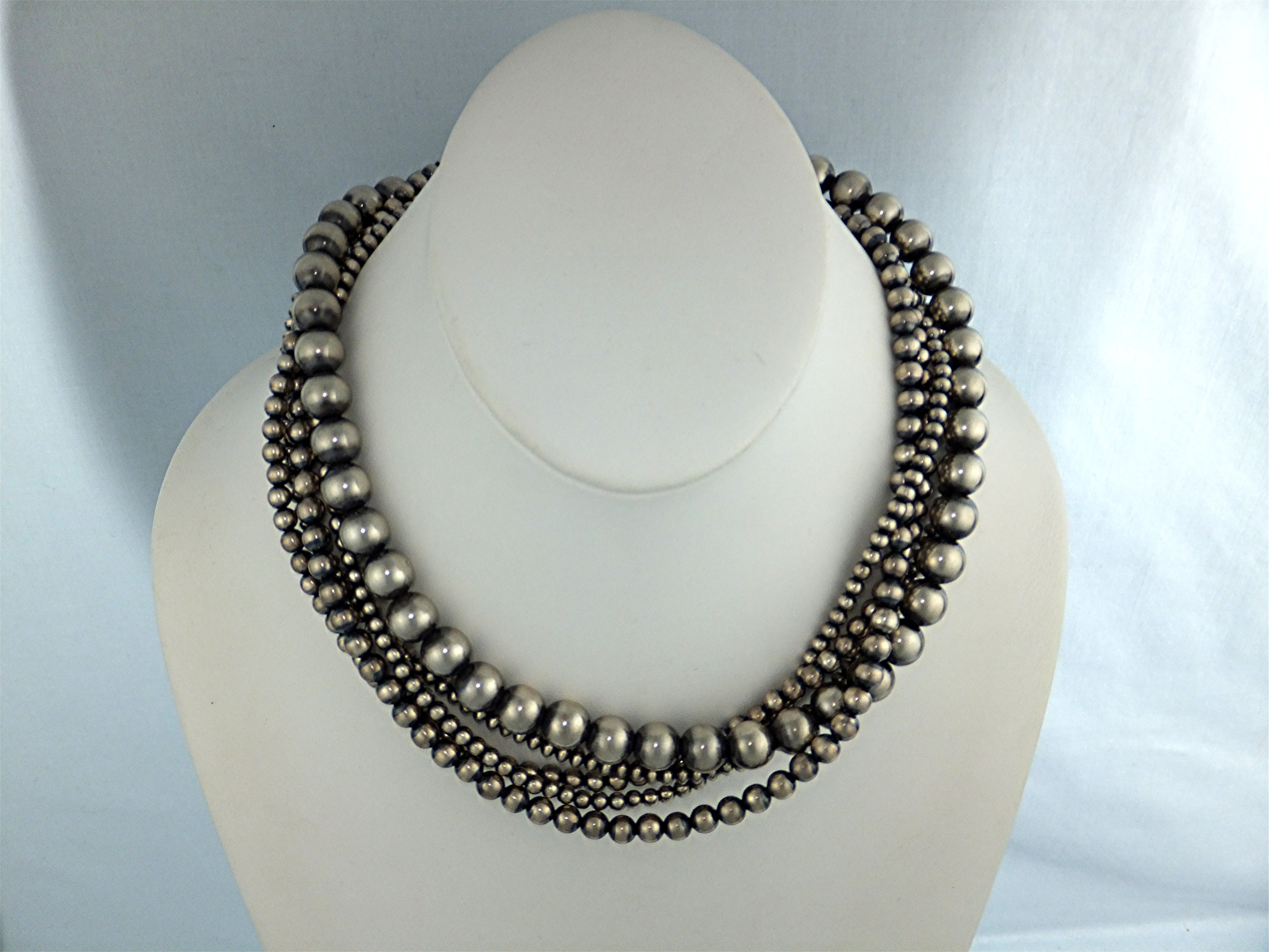 Navajo Pearls  Sterling Silver 5 Strands 100 Grams