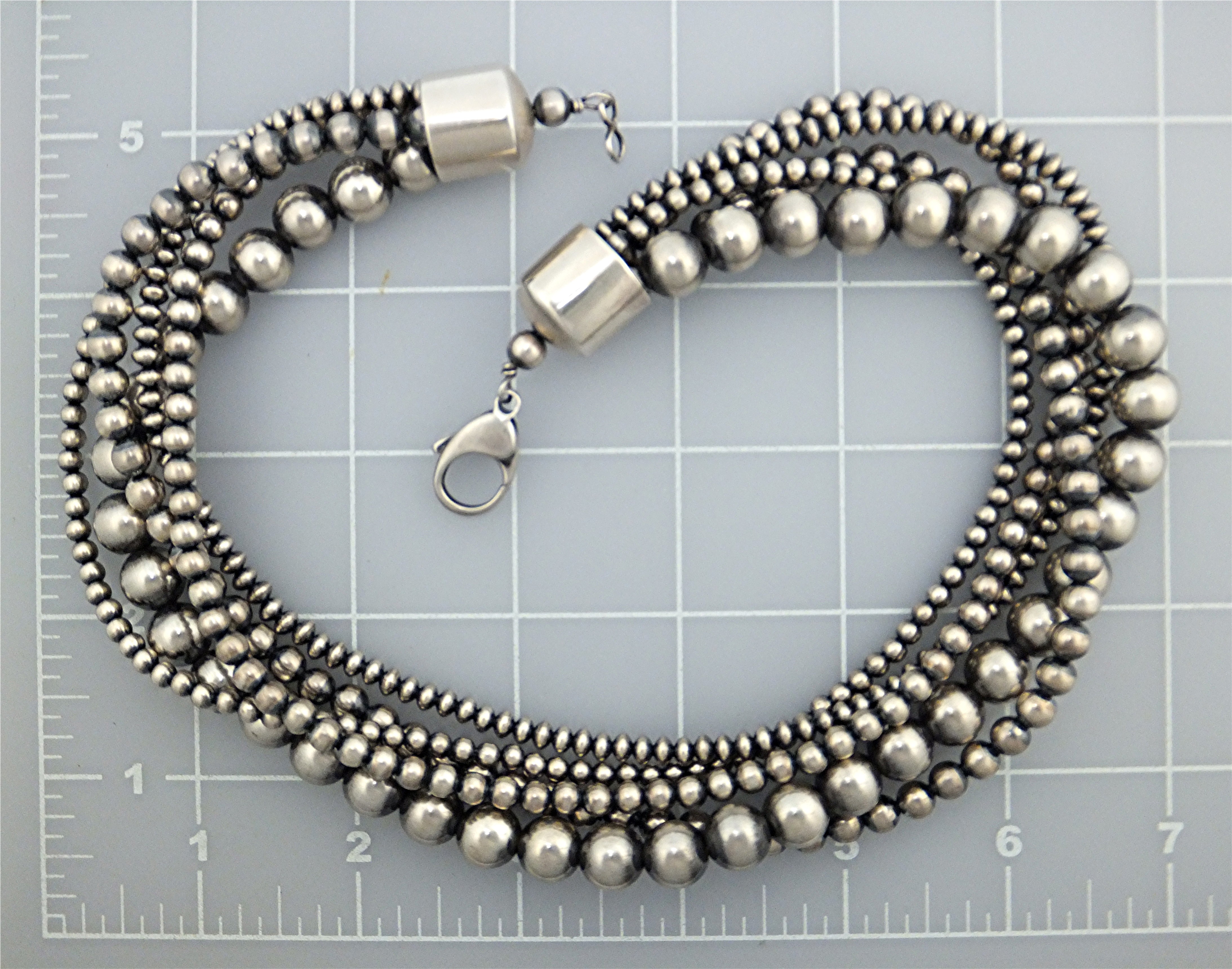Navajo Pearls  Sterling Silver 5 Strands 100 Grams