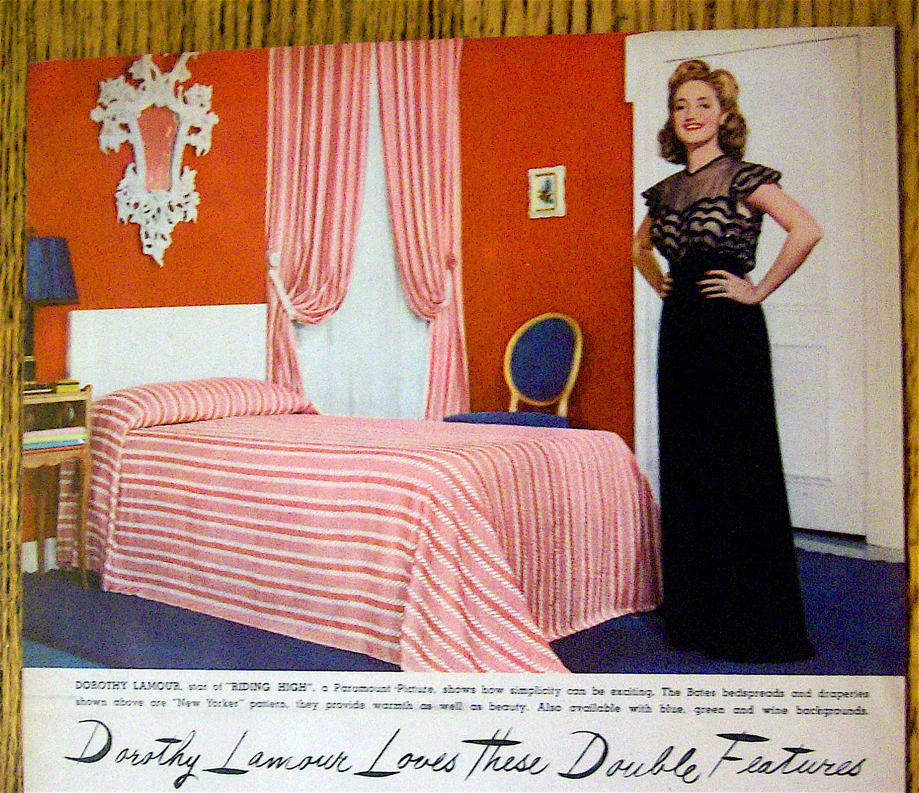 1944 Bates Bedspreads with Dorothy Lamour