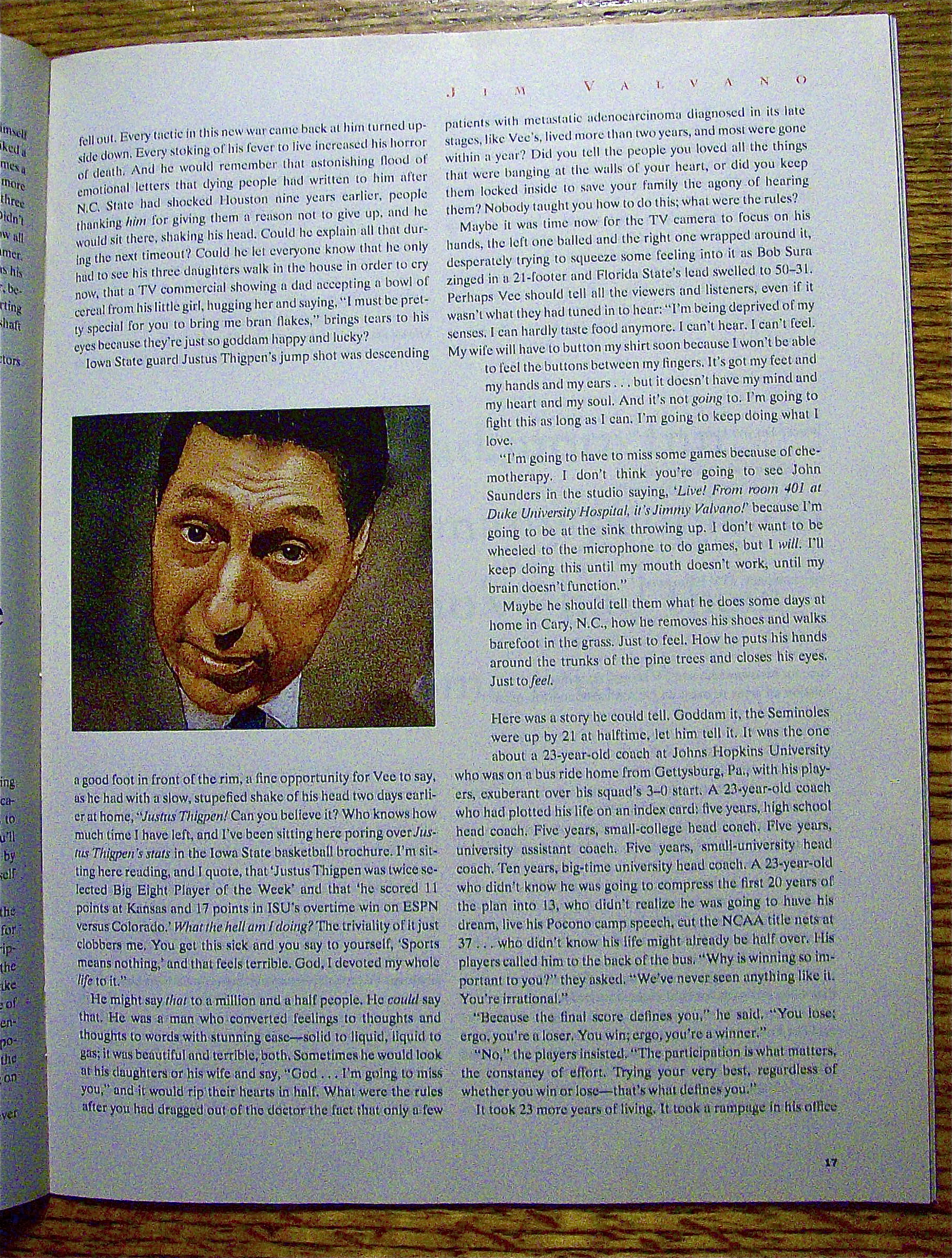 Sports Illustrated-January 11, 1993-Jim Valvano