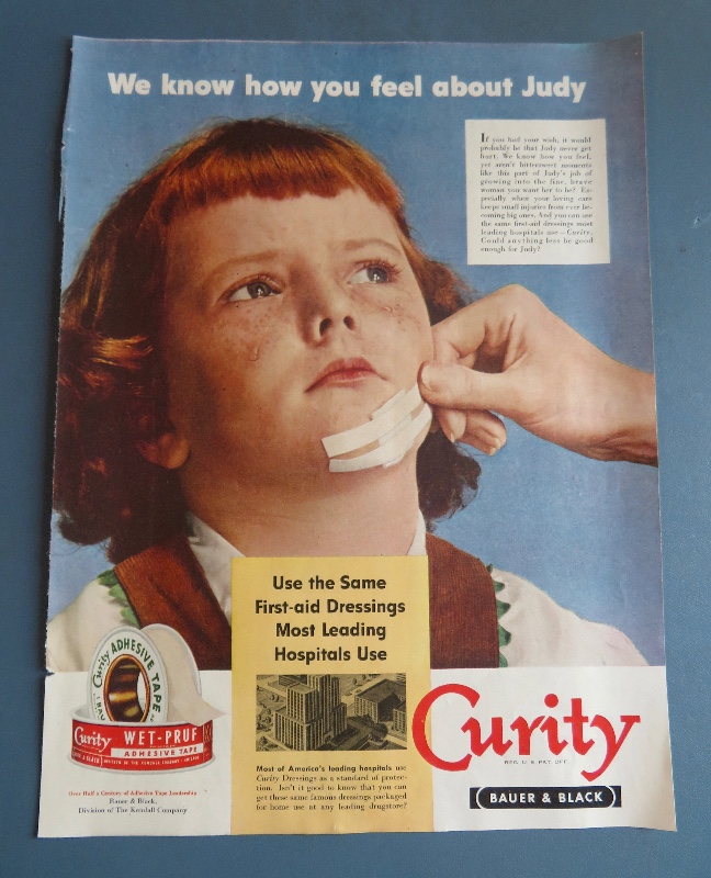 1951 Curity Adhesive Tape with Girl's Chin Bandaged