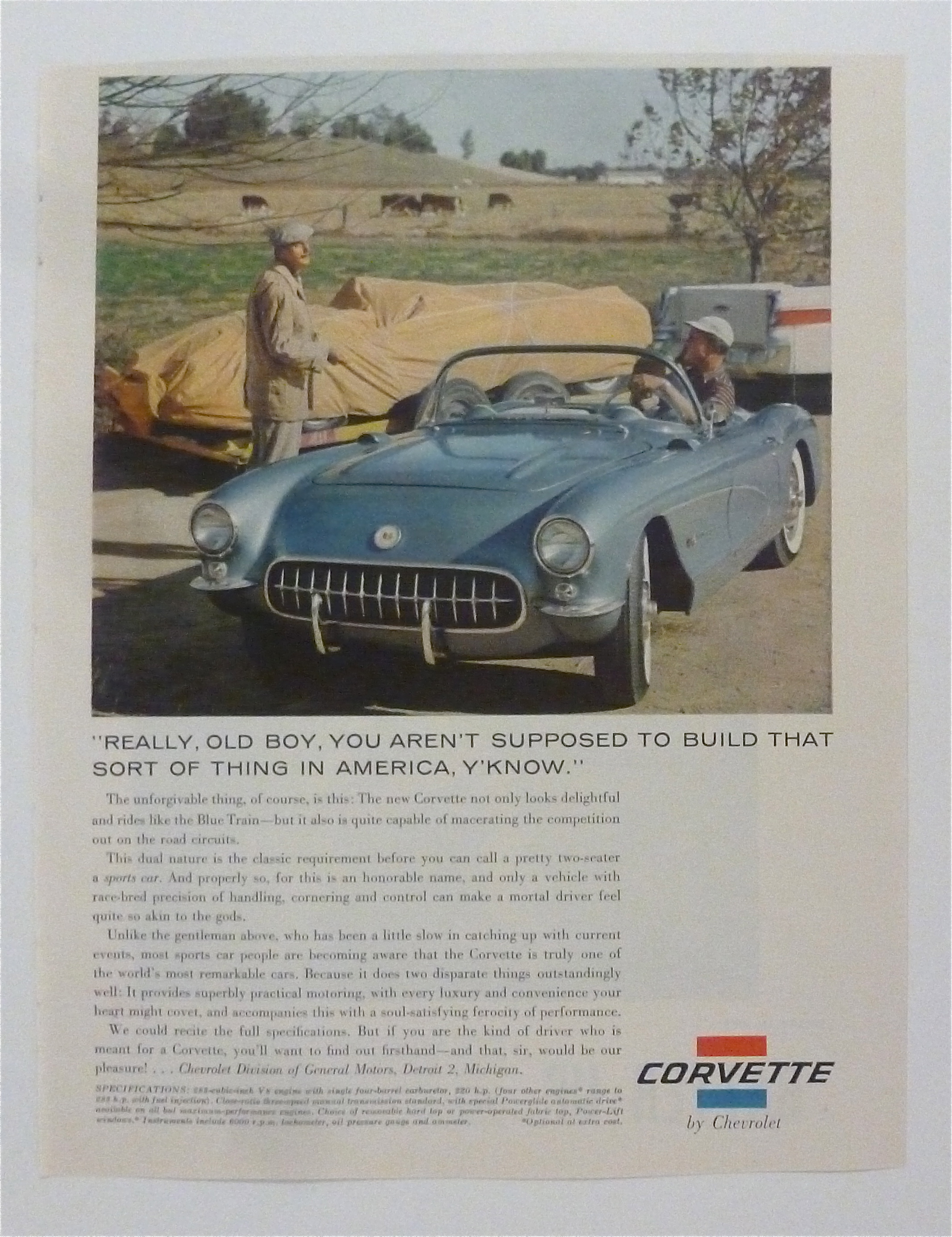 1957 Chevrolet Corvette with a Blue Corvette