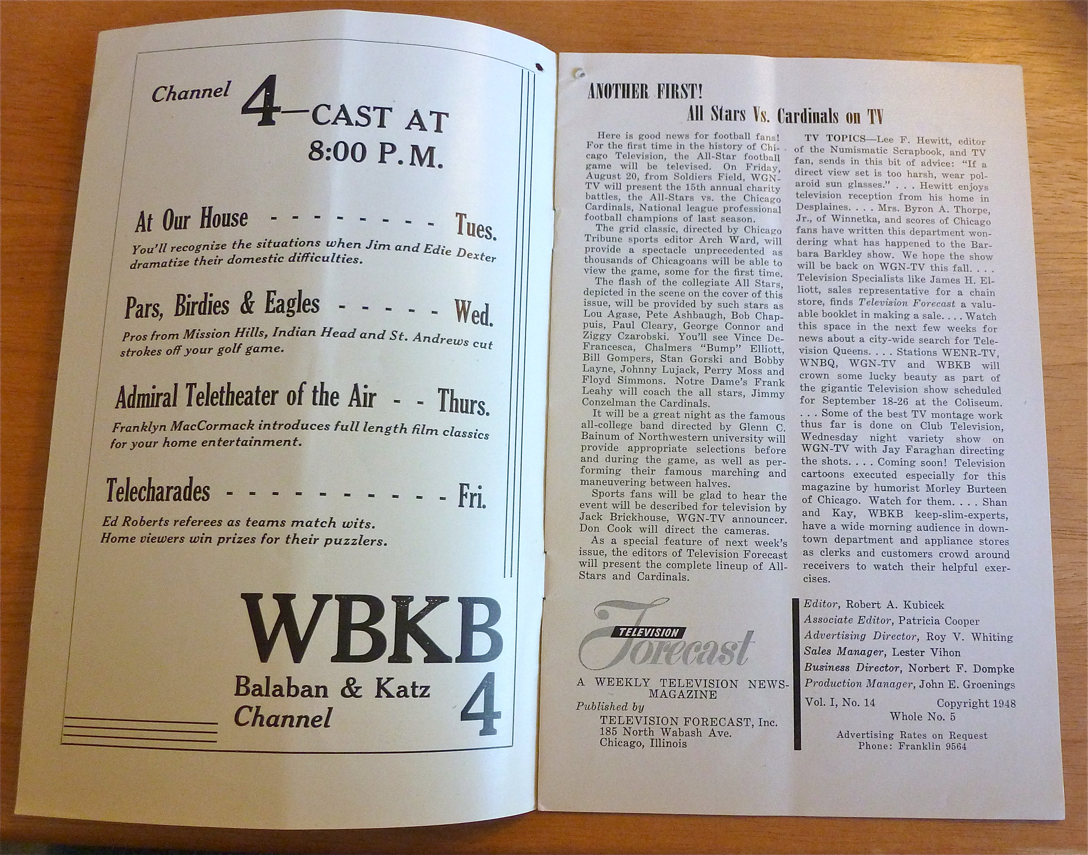 1948 Chicago Television Forecast Vol.1-#14 Football