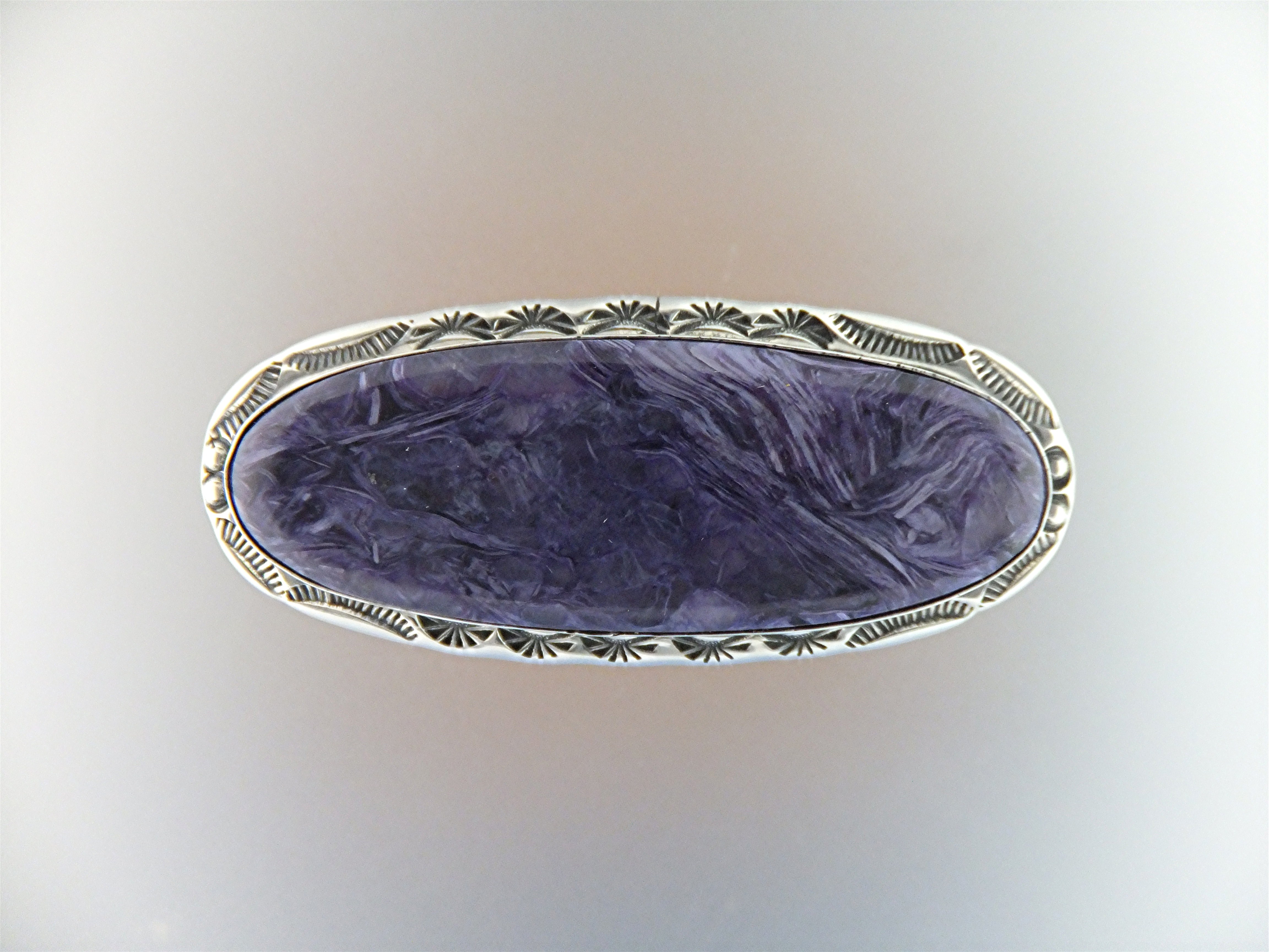 Navajo Russian Charoite Sterling Silver Ring G. Secater