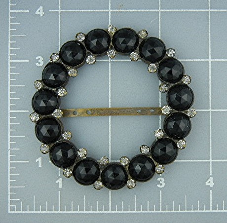 Buckle Crystal Black Glass Pot Metal 40s