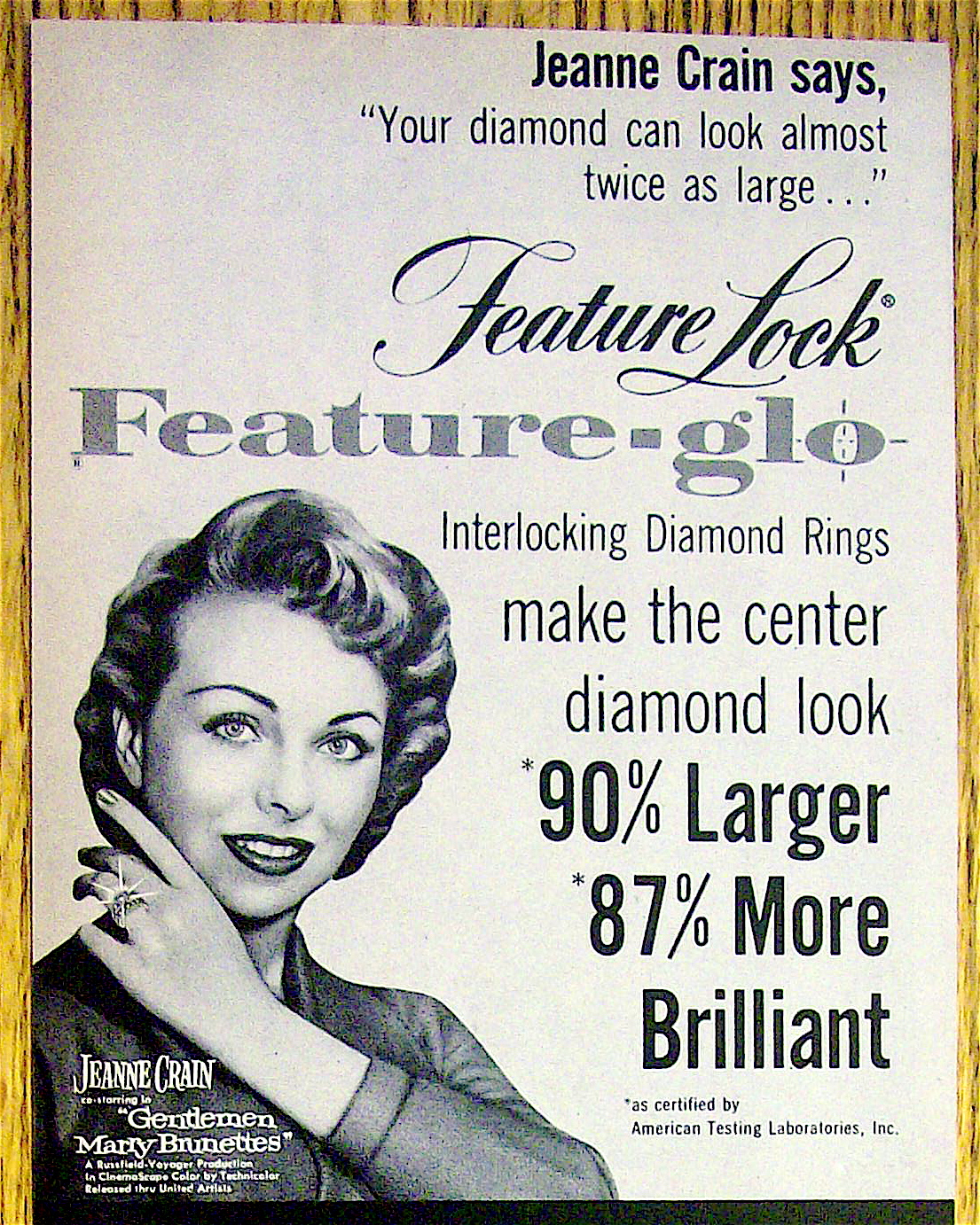 1955 Feature Glo Diamond Rings w/ Jeanne Crain