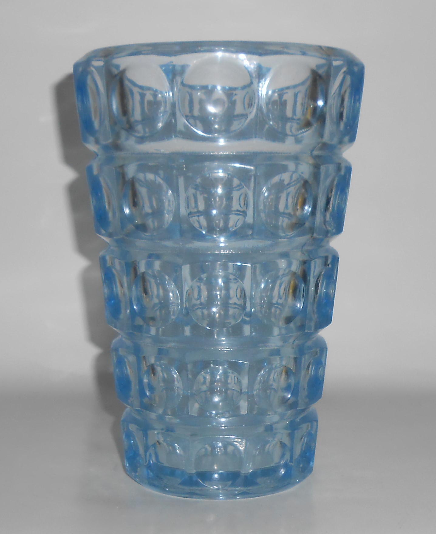 MCM Lt Blue Glass 12-Sided 7-3/4'' Vase