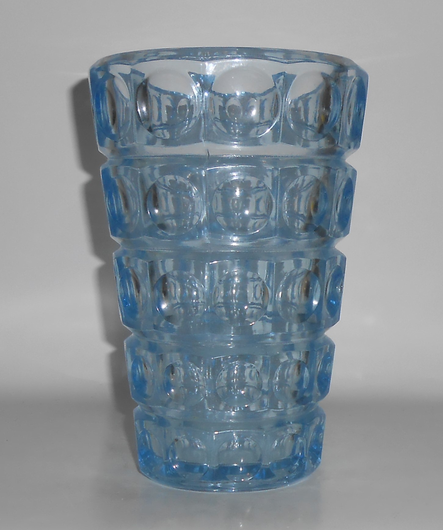 MCM Lt Blue Glass 12-Sided 7-3/4'' Vase