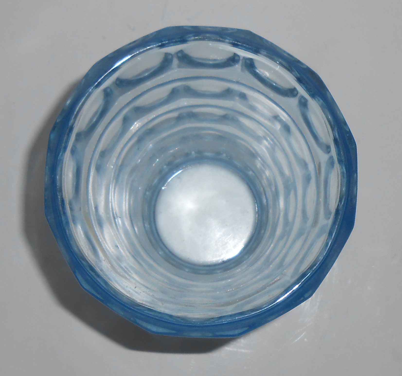 MCM Lt Blue Glass 12-Sided 7-3/4'' Vase