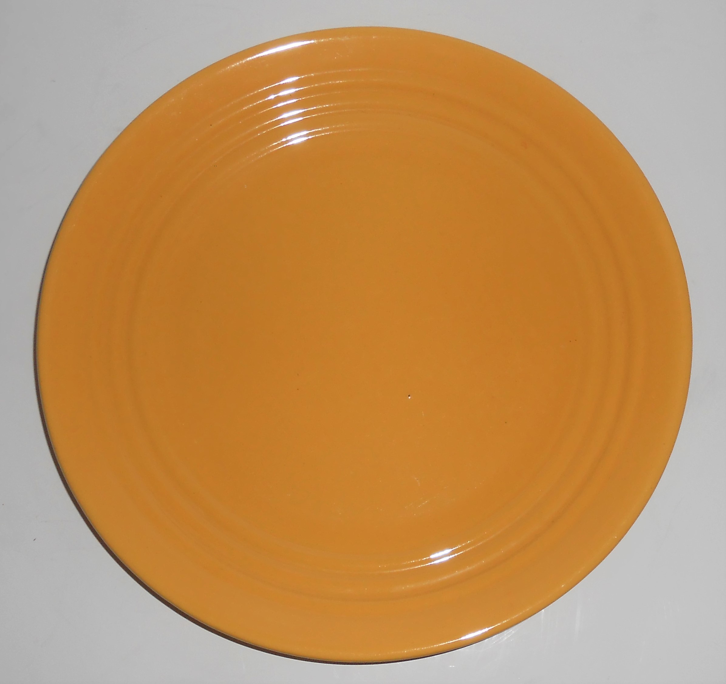 Bauer Pottery Ring Ware Yellow 9.5'' Plate #9