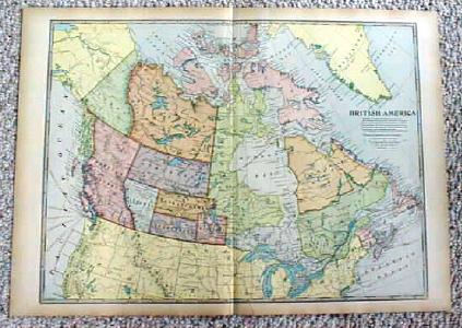 1899 Map British America Canada Antique