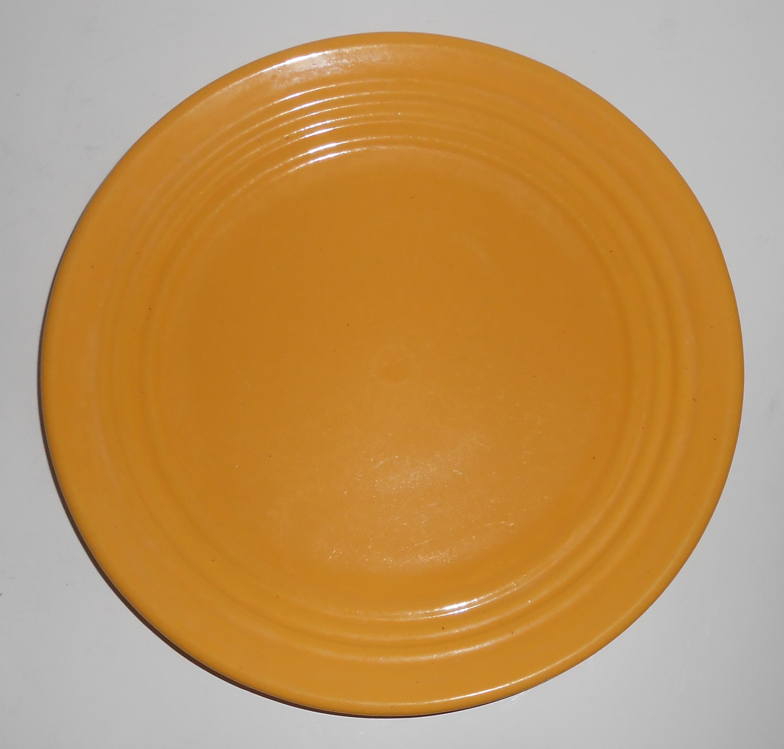 Bauer Pottery Ring Ware Yellow 9.5" Plate #7