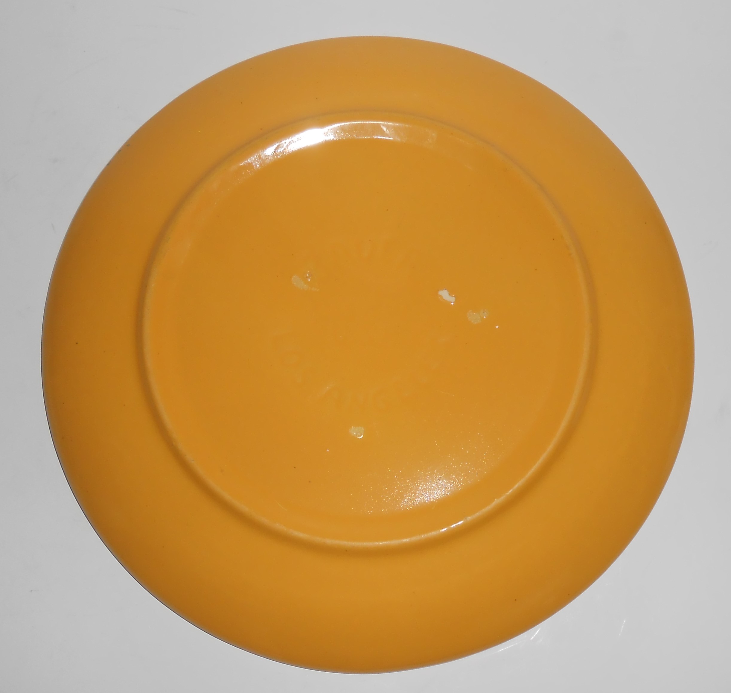 Bauer Pottery Ring Ware Yellow 9.5" Plate #7