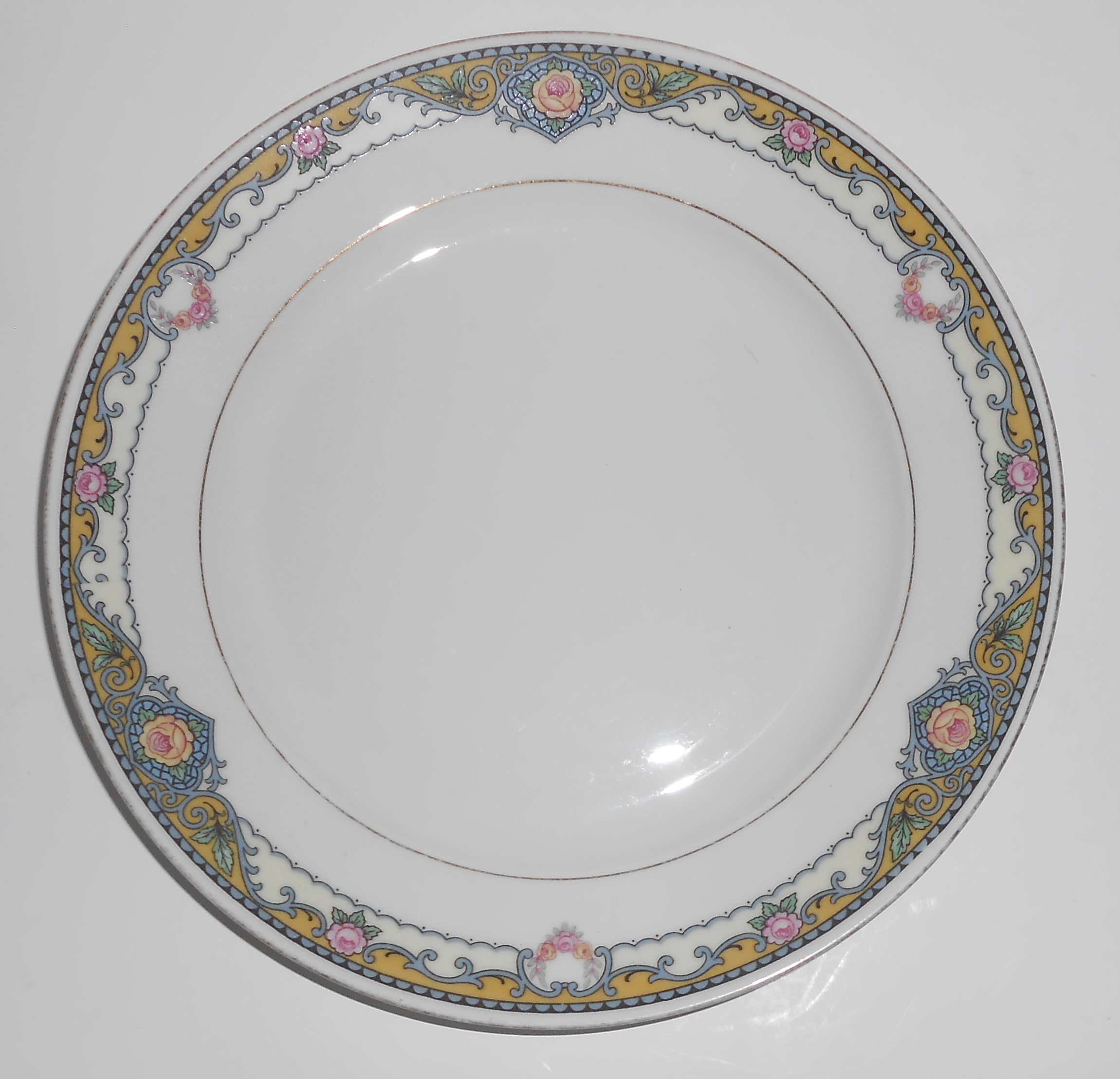 Eamag Porcelain China Bavaria EAM16 Yellow Band Pink Ro