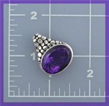 Sterling Silver 15ct Amethyst Oval pendant