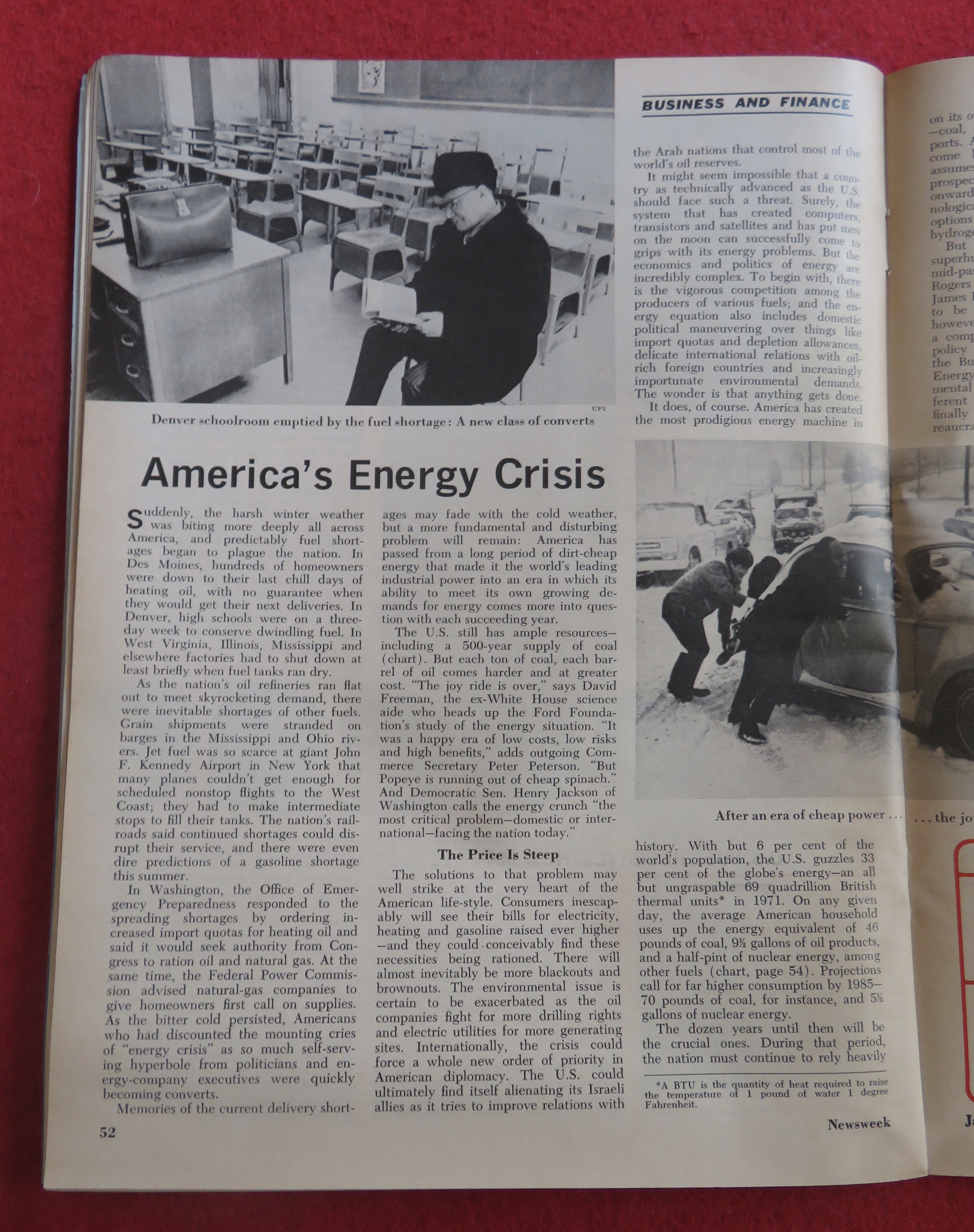 Newsweek Magazine January 22, 1973 The Energy Crisis