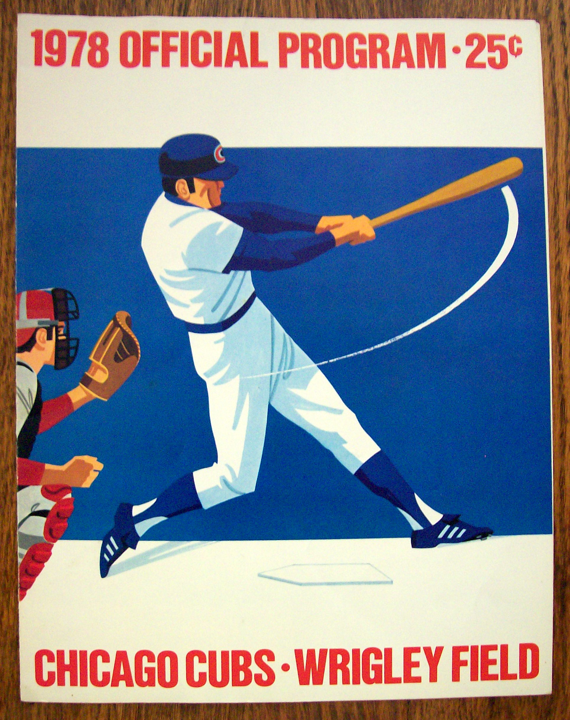 Chicago Cubs Official Program 1978 San Diego Padres
