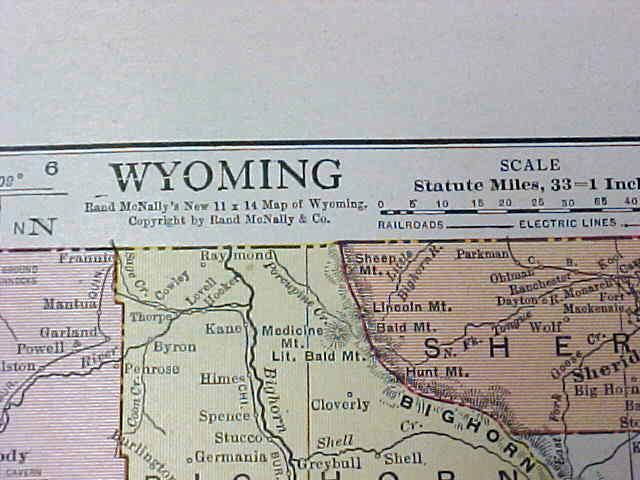 Antique Map Utah Wyoming 1917 Rand McNally