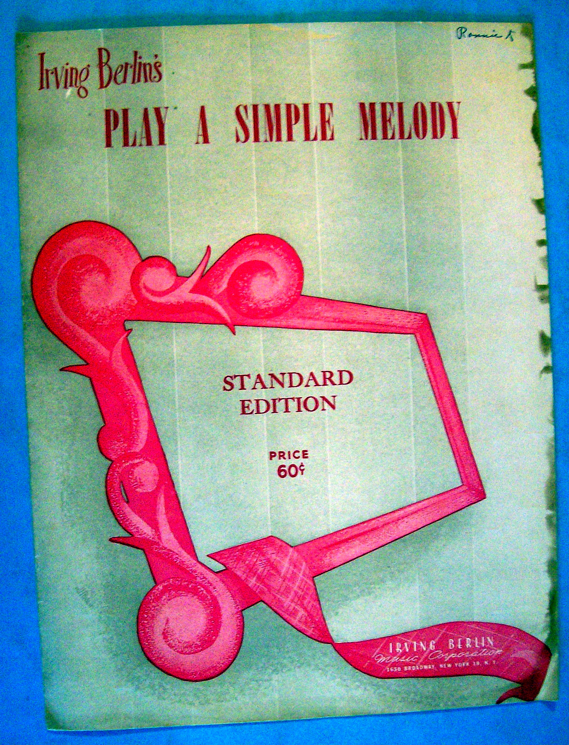 Sheet Music For 1942 Play A Simple Melody