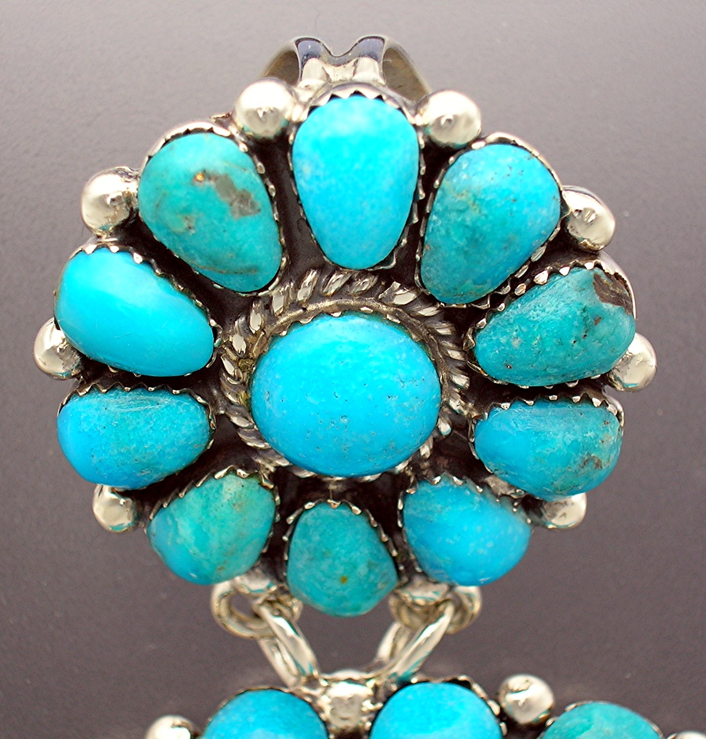 NavajoTurquoise Sterling Silver Double Pendant