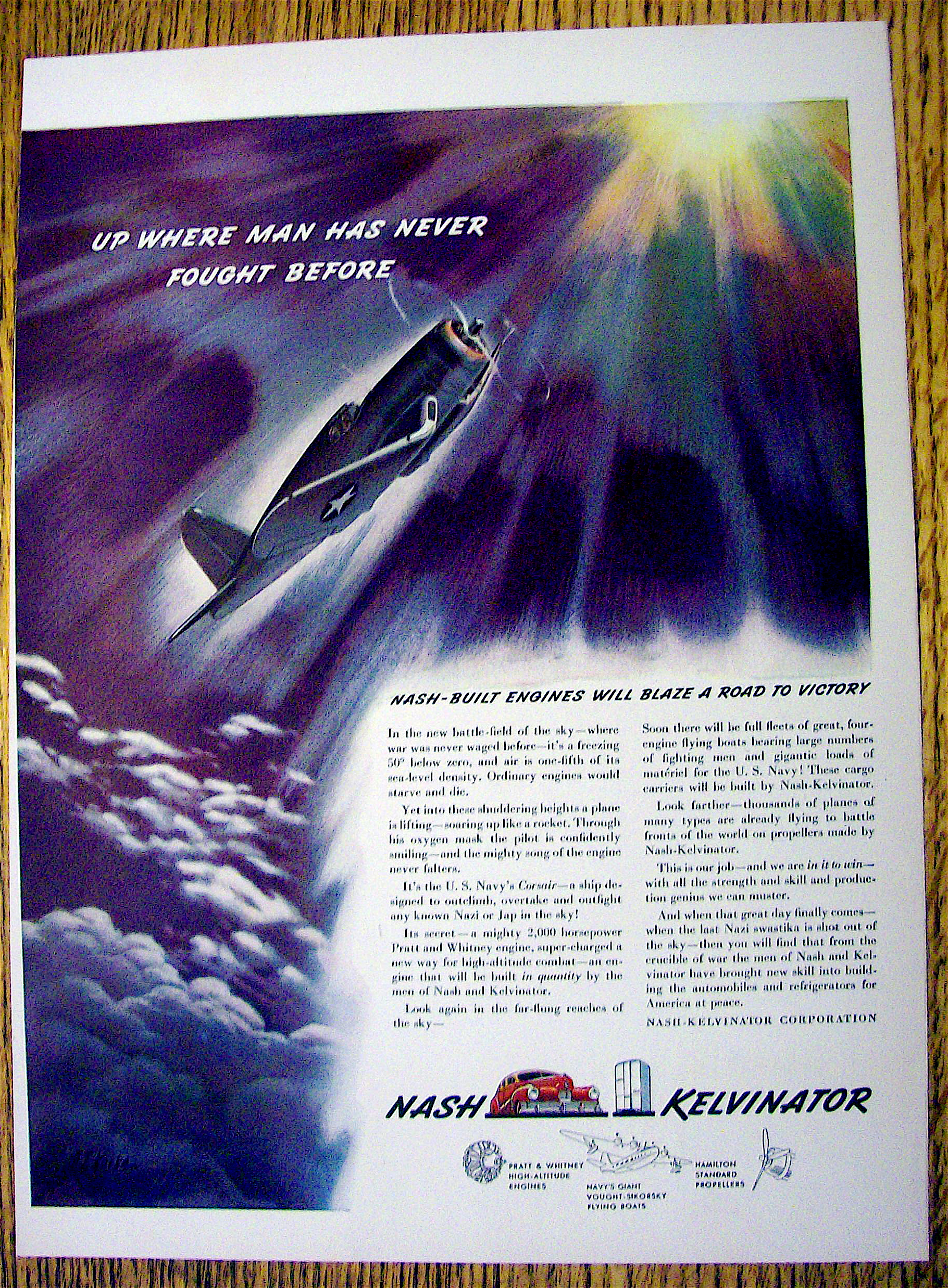 1942 Nash-Kelvinator with Military Plane Flying