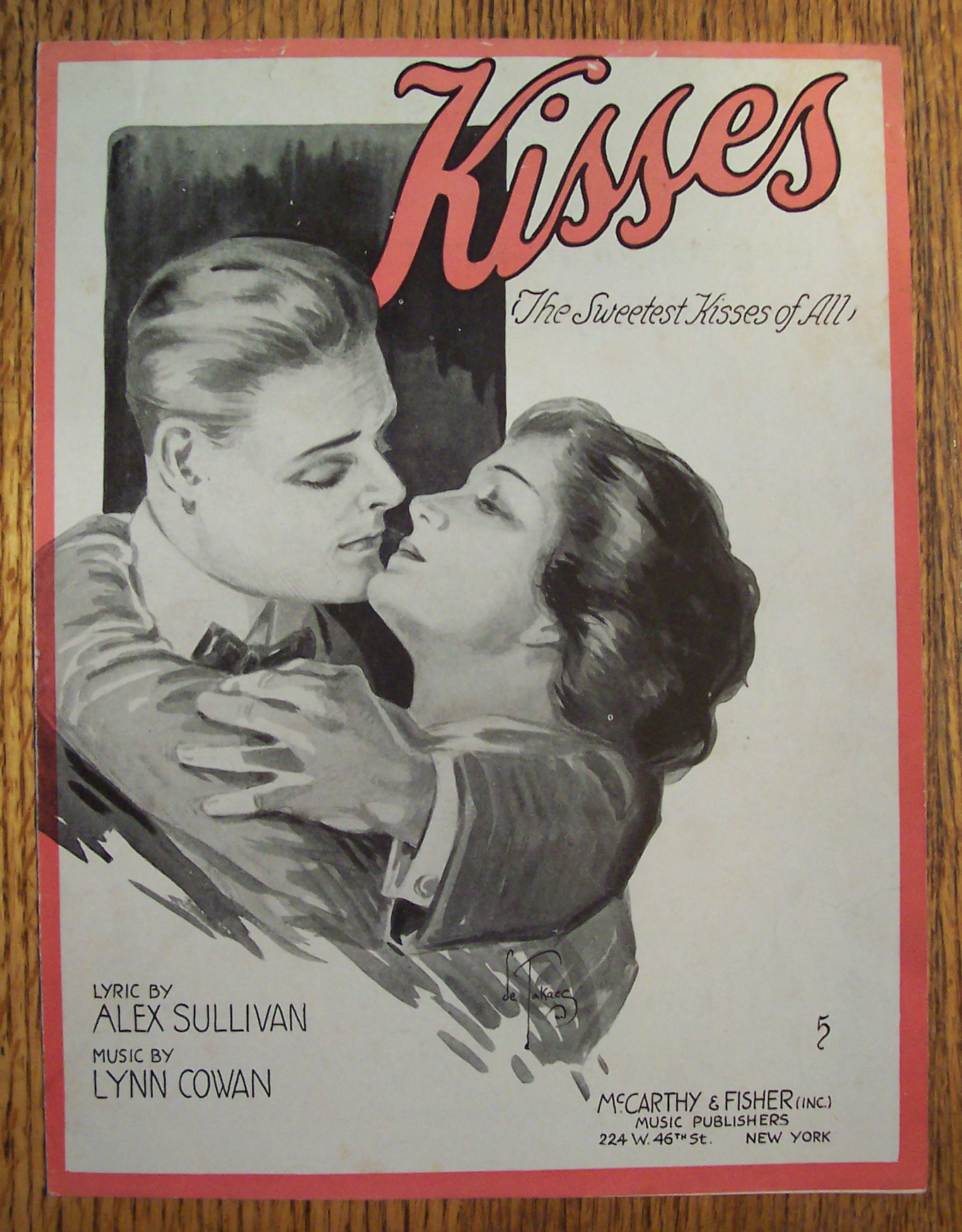 Sheet Music For 1918 Kisses