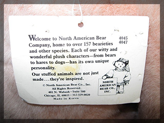PEACHES - North American Bear CO, 1989, 19 inches tall