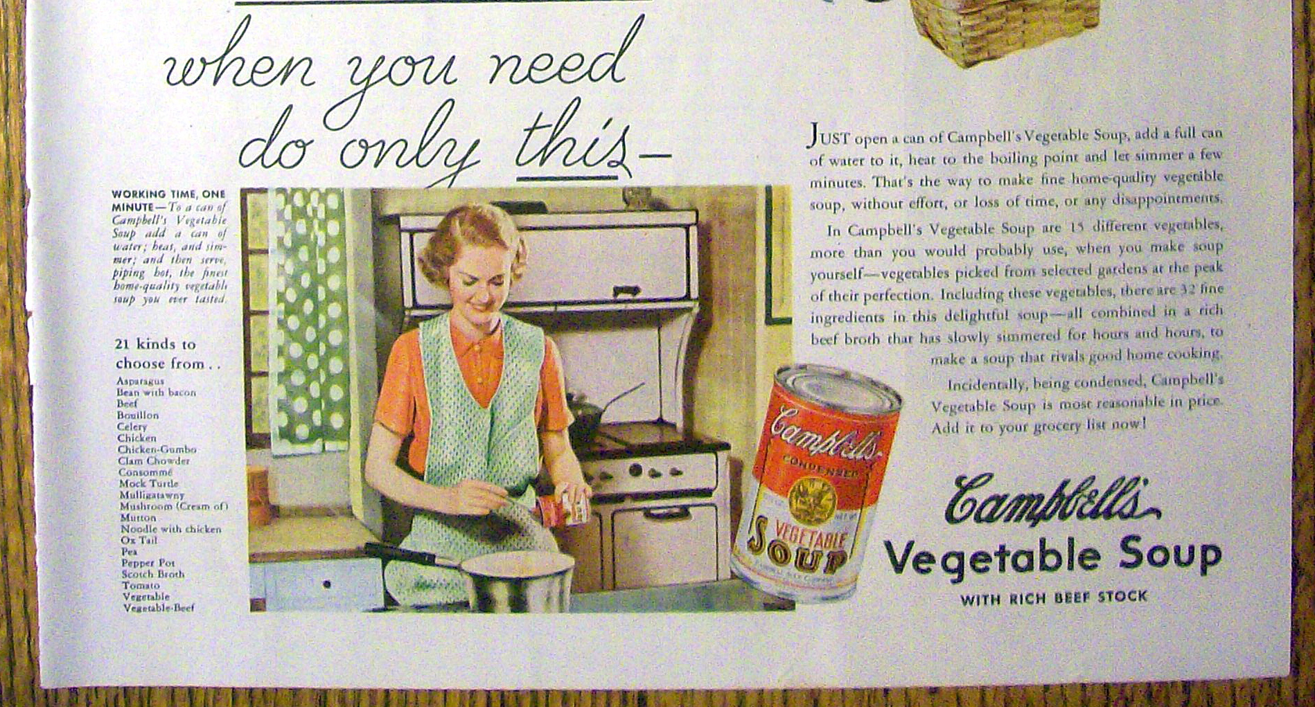 1937 Campbell's Vegetable Soup