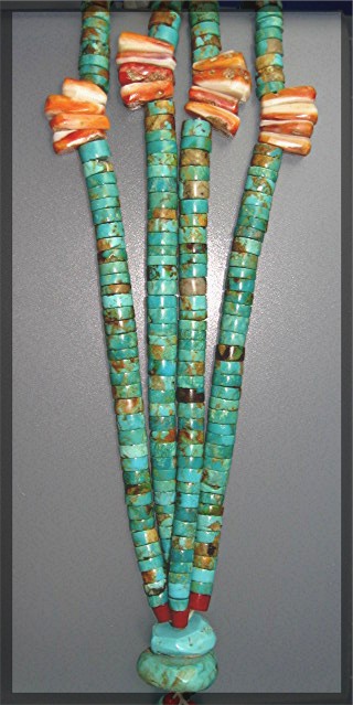 Santo Domingo Turquoise Spiny Oyster Antique Necklace