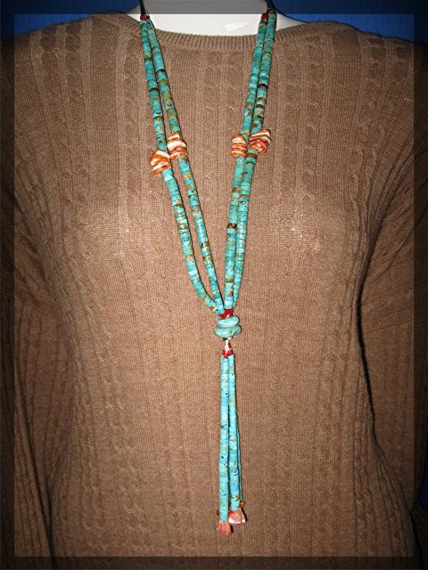 Santo Domingo Turquoise Spiny Oyster Antique Necklace