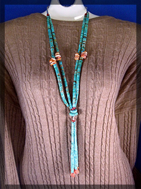 Santo Domingo Turquoise Spiny Oyster Antique Necklace