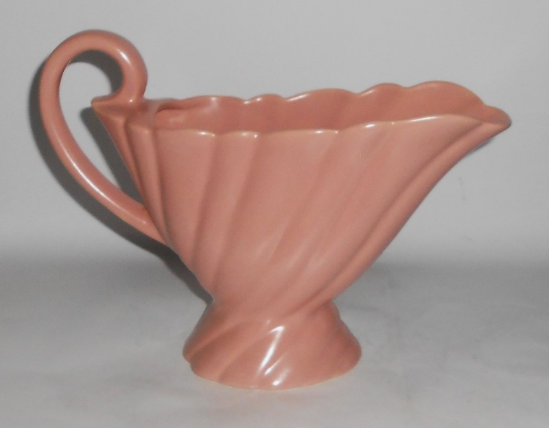 VINTAGE Bauer Pottery Cal-Art Matte Pink Swirl Pitcher