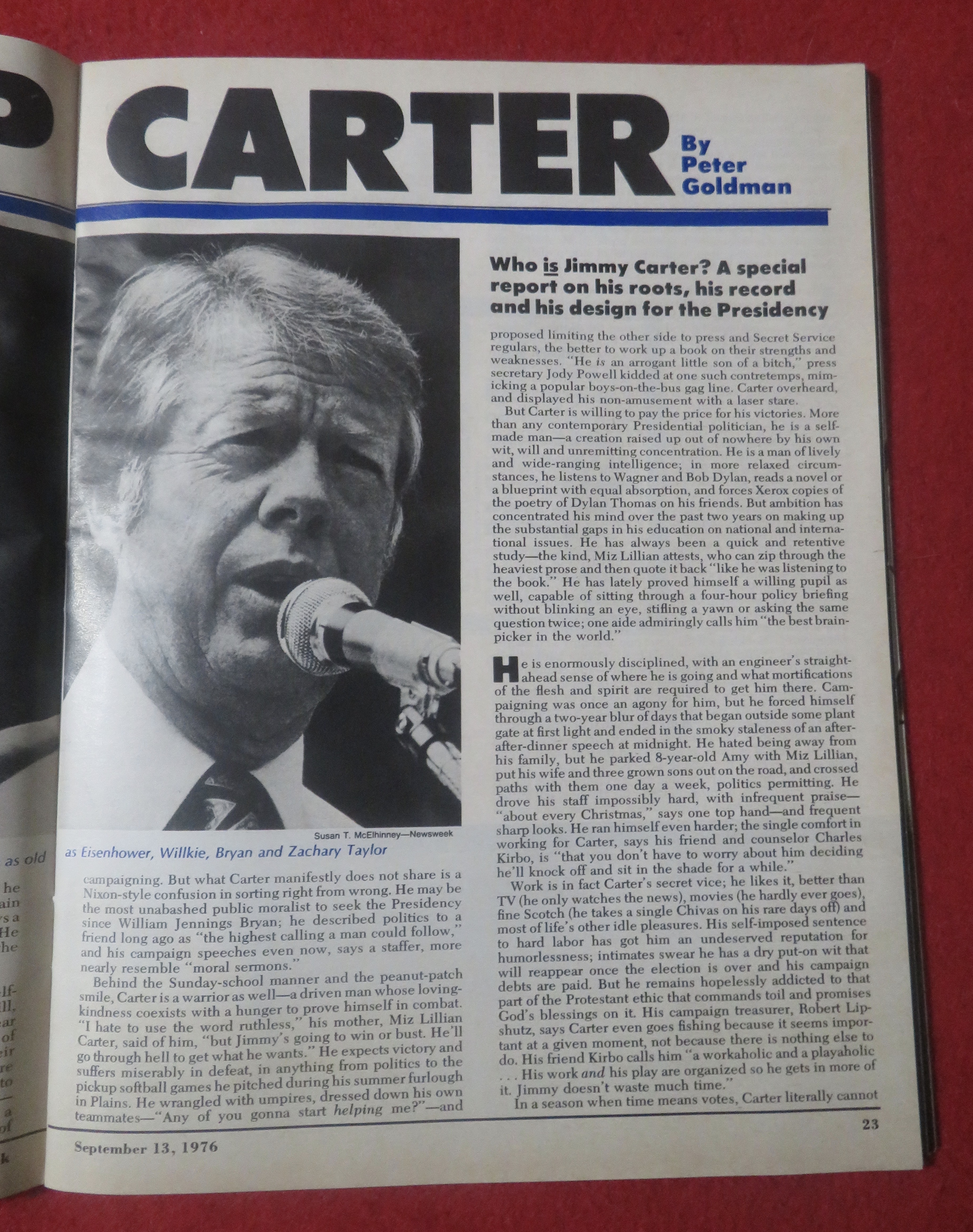 Newsweek Magazine September 13, 1976 Sizing Up Carter