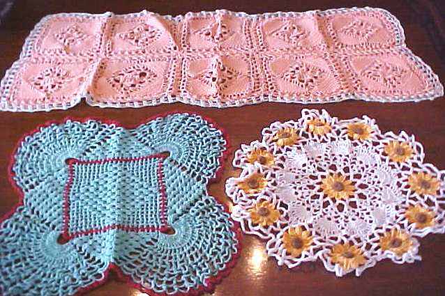 Colorful Crochet Doilies + Runner Scarf