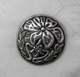 Sterling Silver Antique Flower Brooch